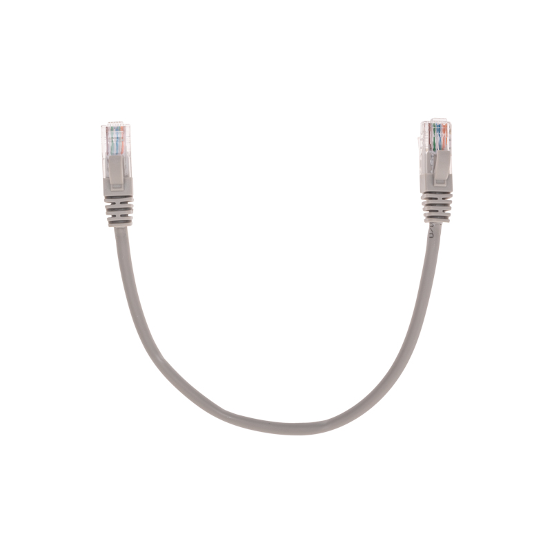 Шнур коммутационный патч-корд U/UTP, CAT 5e, RJ45-RJ45, 26AWG, LSZH, серый, 0,3м REXANT — фото