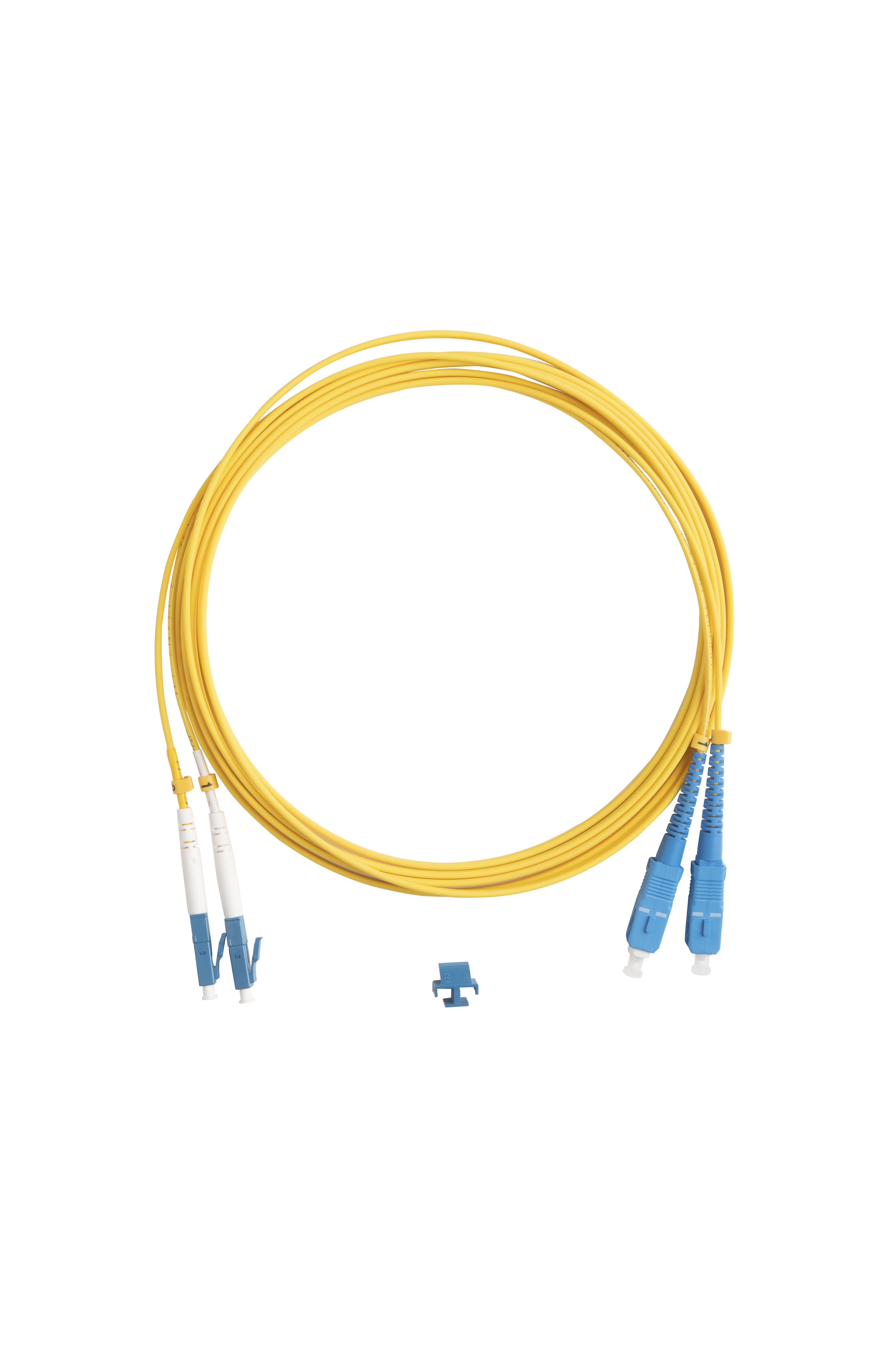 Hyperline FC-D2-9-LC/UR-SC/UR-H-3M-LSZH-YL Патч-корд волоконно-оптический (шнур) SM 9/125 (OS2), LC/UPC-SC/UPC, 2.0 мм, duplex, LSZH, 3 м — фото
