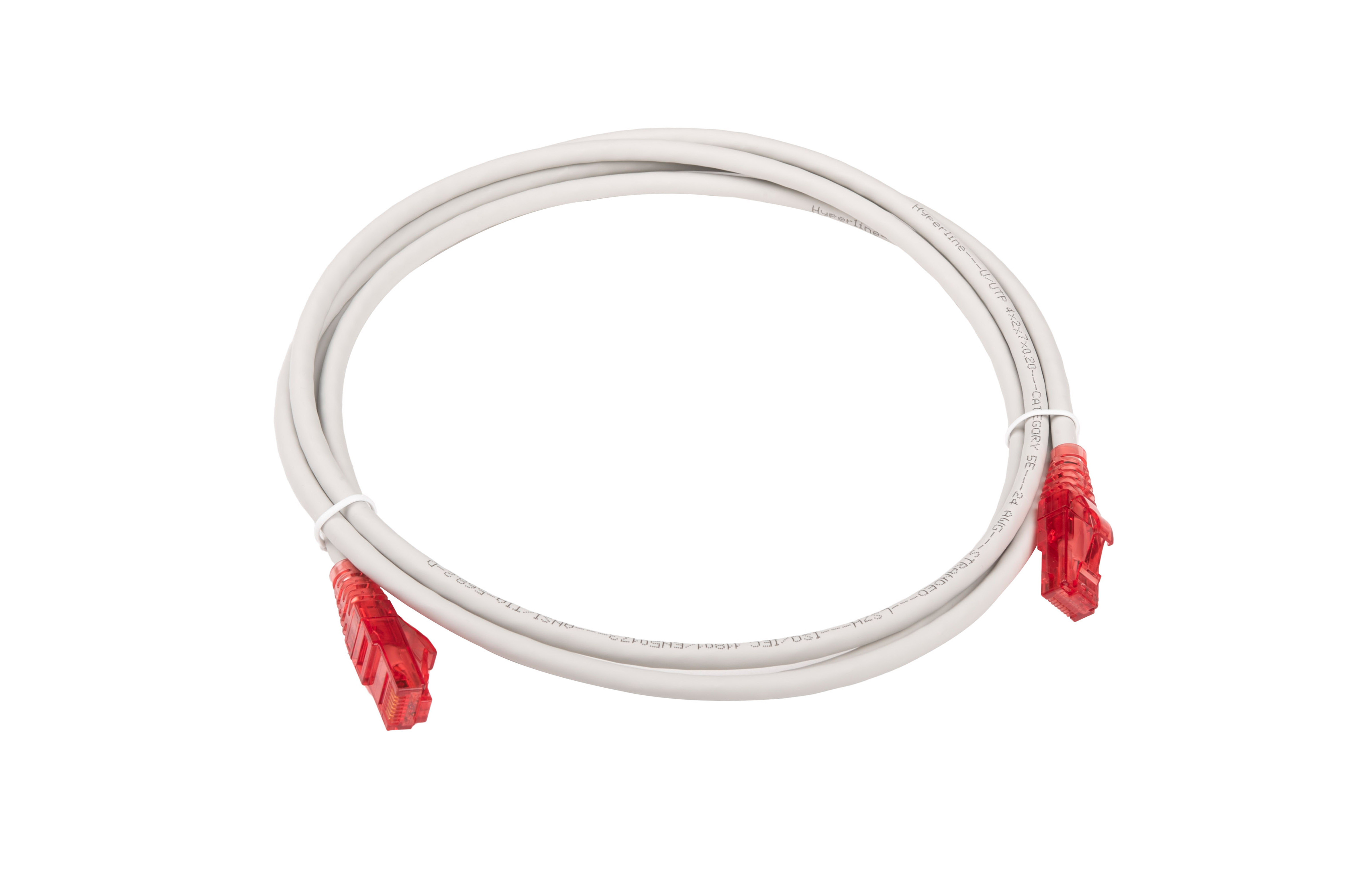 Hyperline PC-LPM-UTP-RJ45-RJ45-C5e-2M-LSZH-GY Патч-корд RJ-45/RJ-45, неэкранированный U/UTP, категория 5e (100% Fluke Component Tested), 24AWG, LSZH, 2 м, серый