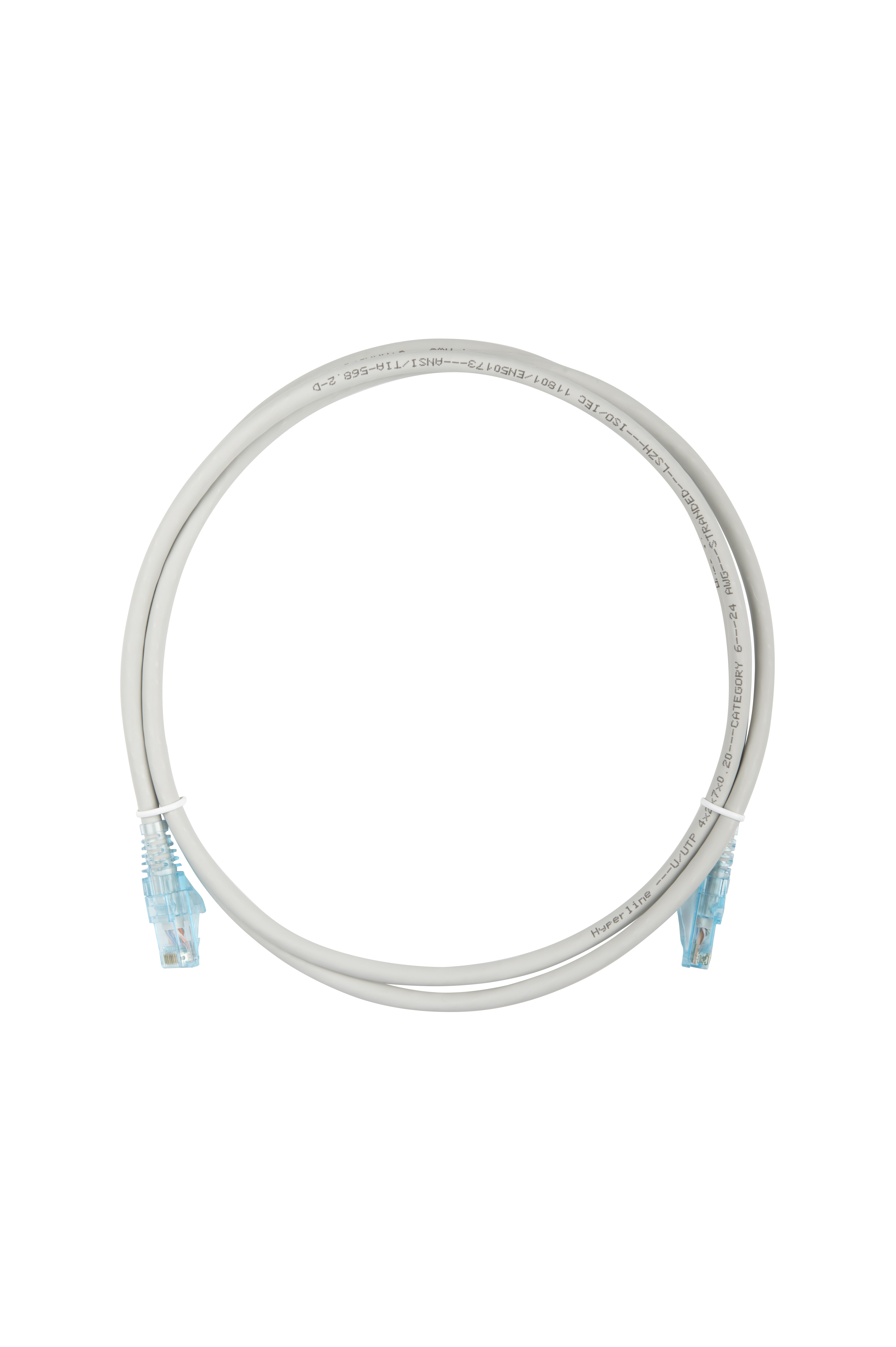Hyperline PC-LPM-UTP-RJ45-RJ45-C6-1.5M-LSZH-GY Патч-корд RJ-45/RJ-45, неэкранированный U/UTP, категория 6 (100% Fluke Component Tested), 24AWG, LSZH, 1.5 м, серый — фото