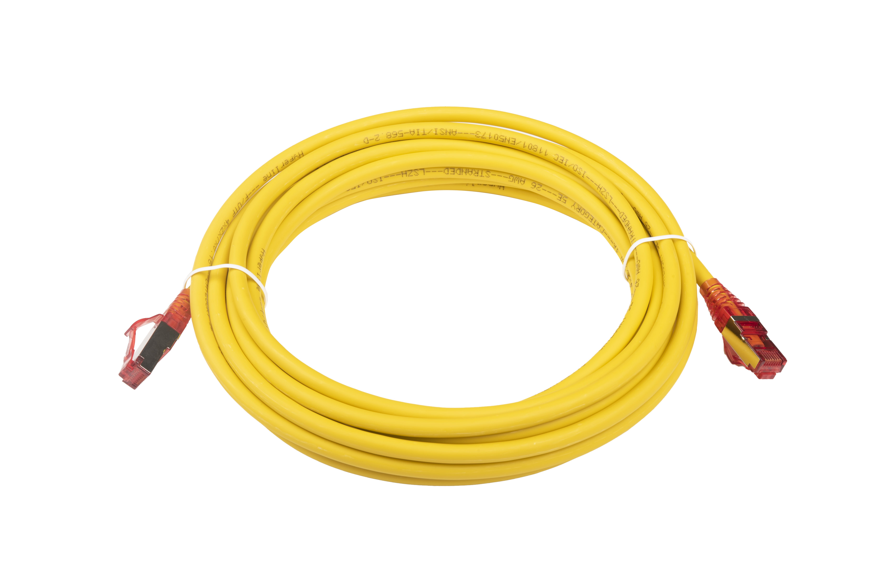 Hyperline PC-LPM-STP-RJ45-RJ45-C5e-5M-LSZH-YL Патч-корд F/UTP, экранированный, Cat.5е (100% Fluke Component Tested), LSZH, 5 м, желтый