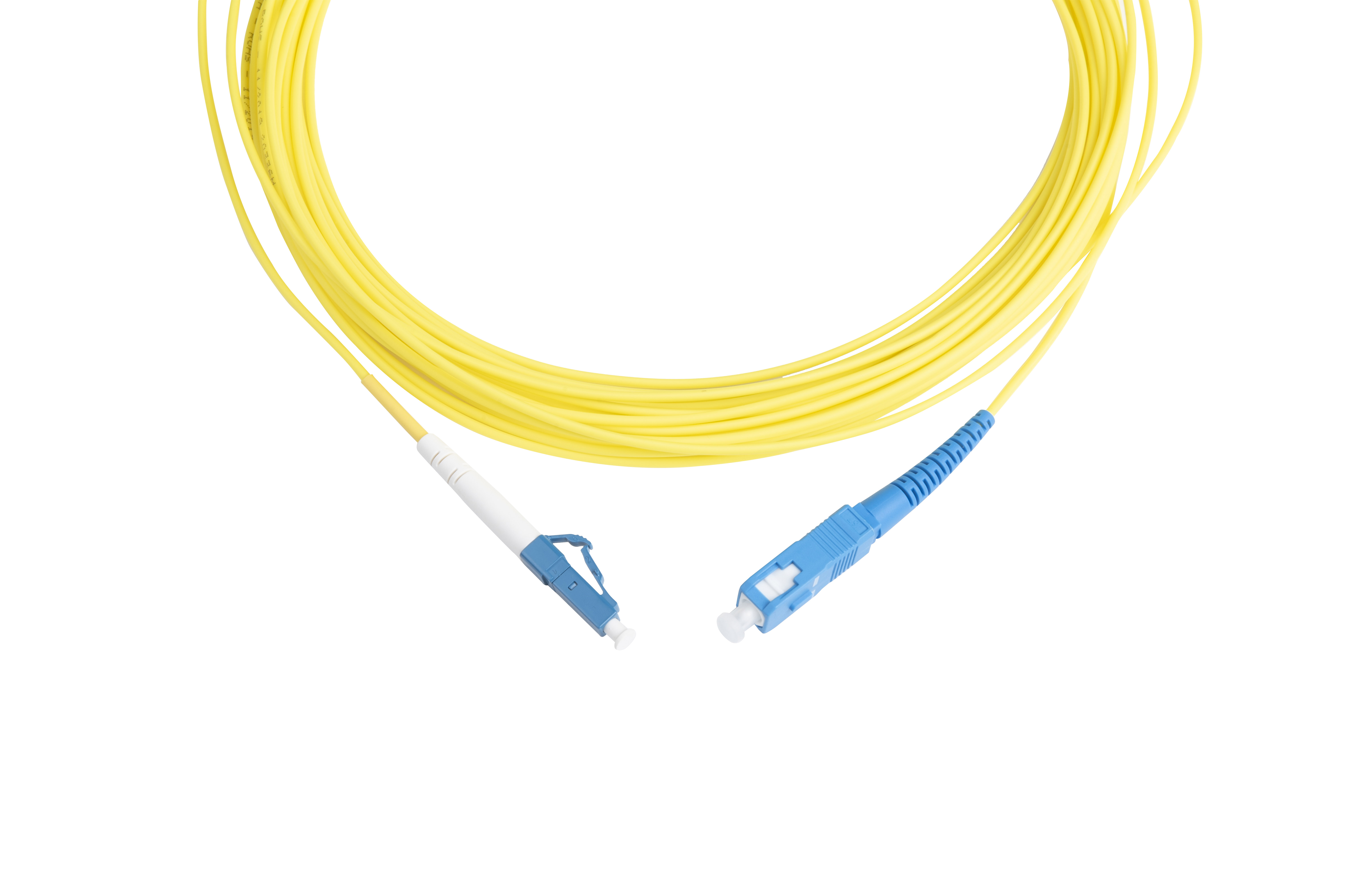 Hyperline FC-S2-9-LC/UR-SC/UR-H-10M-LSZH-YL Патч-корд волоконно-оптический (шнур) SM 9/125 (OS2), LC/UPC-SC/UPC, 2.0 мм, simplex, LSZH, 10 м — фото