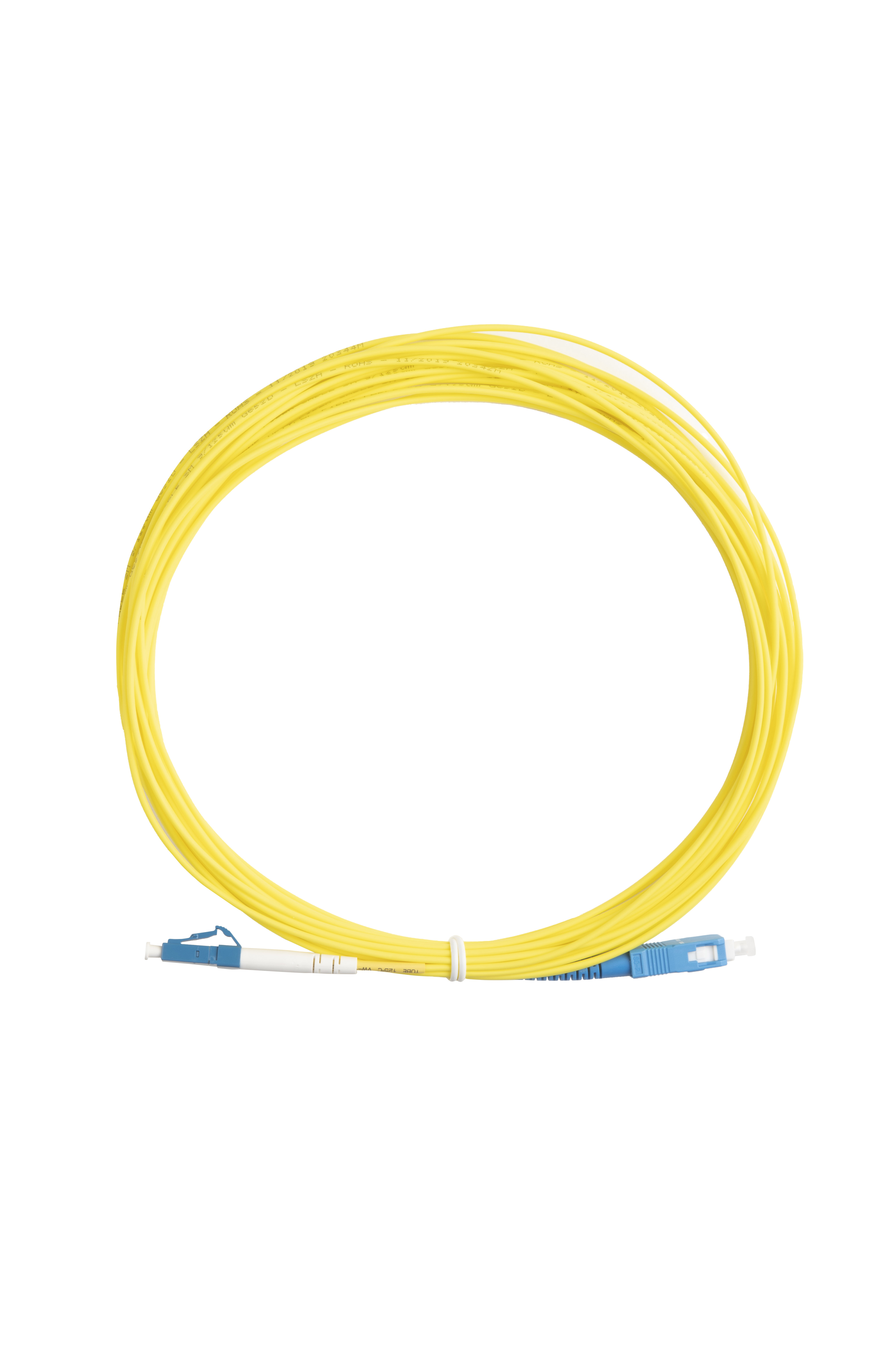 Hyperline FC-S2-9-LC/UR-SC/UR-H-10M-LSZH-YL Патч-корд волоконно-оптический (шнур) SM 9/125 (OS2), LC/UPC-SC/UPC, 2.0 мм, simplex, LSZH, 10 м — фото