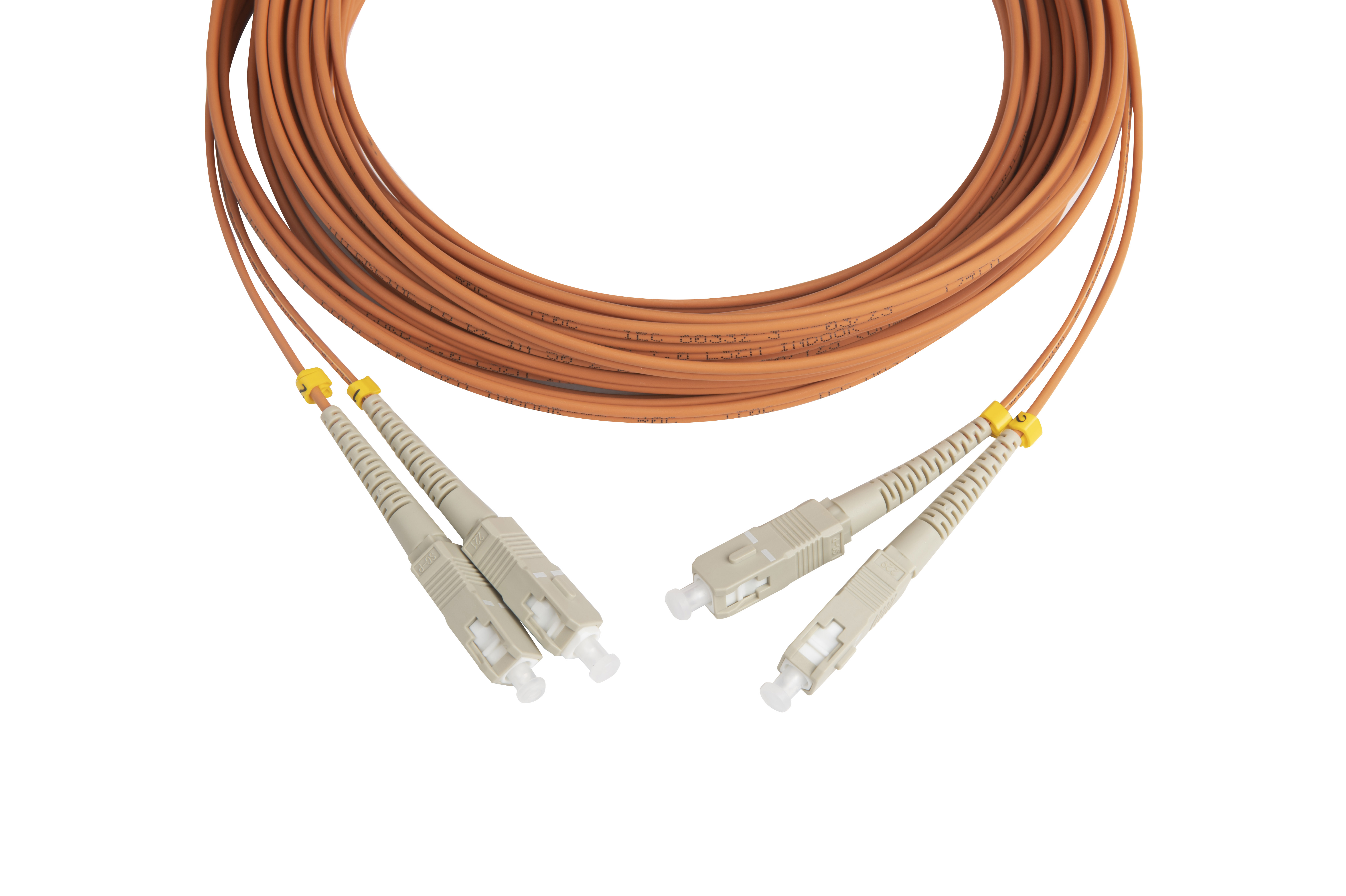 Hyperline FC-D2-50-SC/UR-SC/UR-H-10M-LSZH-OR Патч-корд волоконно-оптический (шнур) MM 50/125 (OM2), SC-SC, UPC, duplex, 2.0 мм, LSZH, 10 м (замена FC-D2-50-SC/PR-SC/PR-H-10M-LSZH-OR) — фото