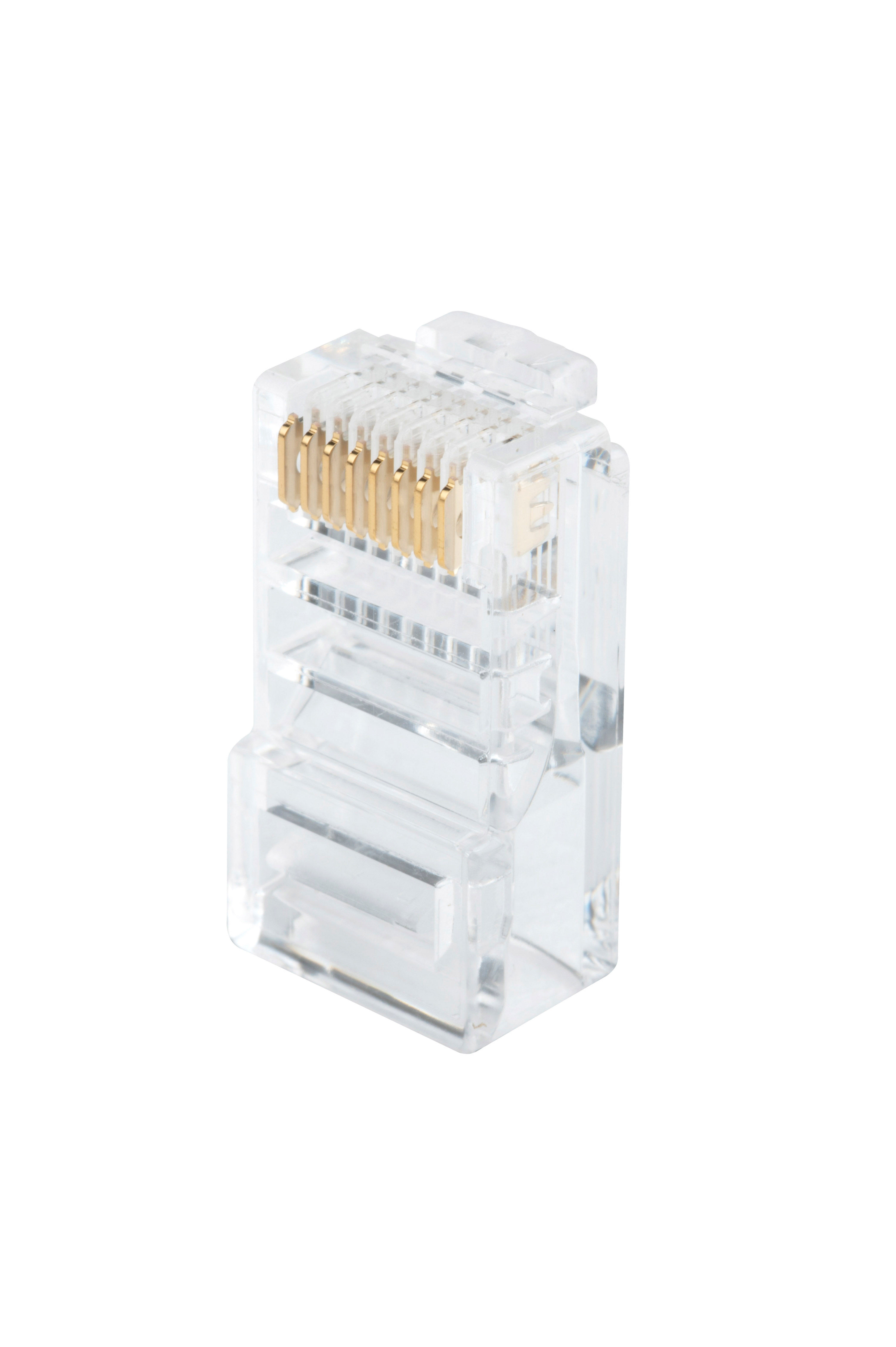 Hyperline PLUG-8P8C-U-C5-100 Разъем RJ-45(8P8C) под витую пару, категория 5e (50 µ"/ 50 микродюймов), универсальный (для одножильного и многожильного кабеля) (100 шт) — фото