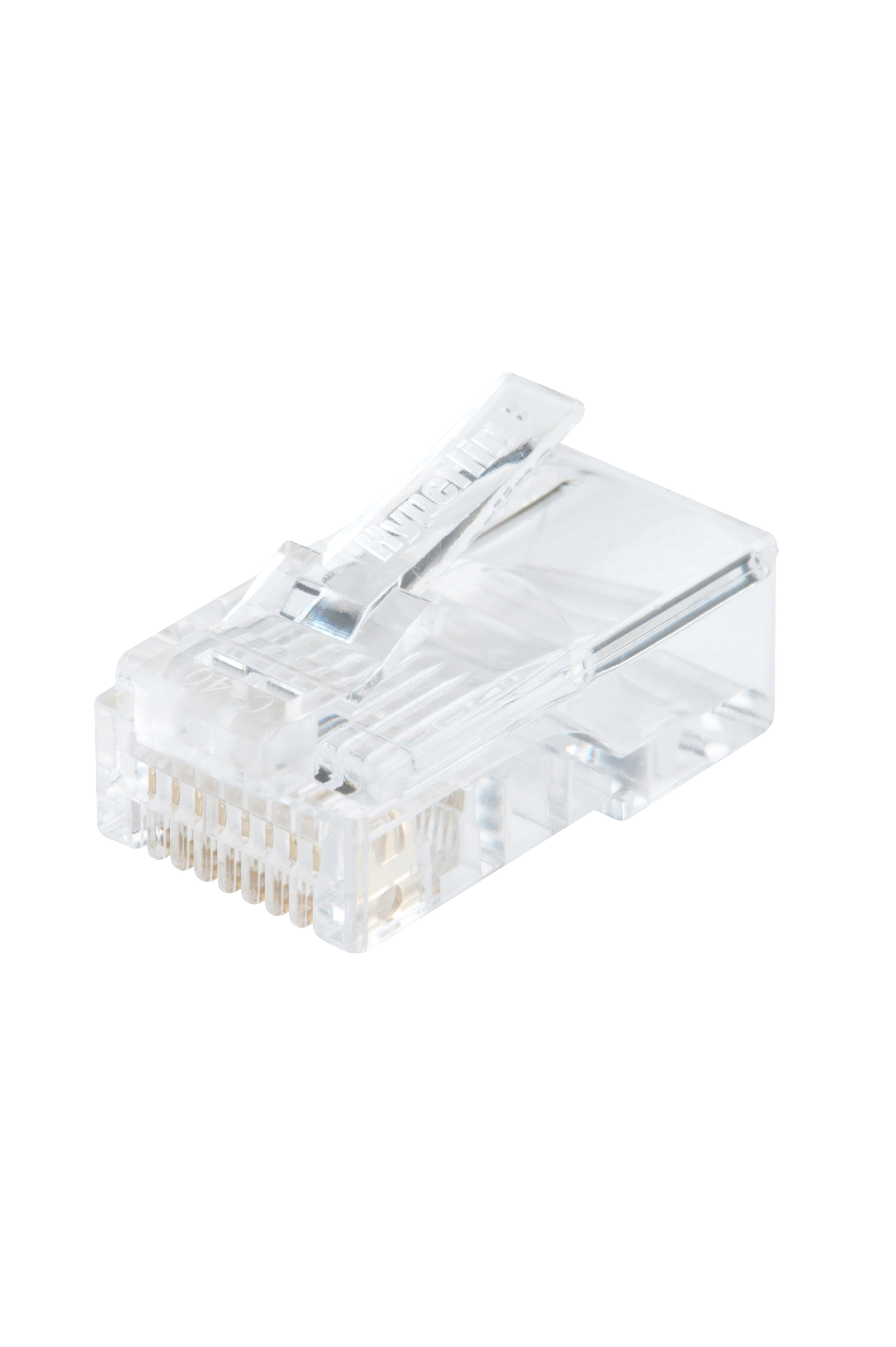 Hyperline PLUG-8P8C-U-C5-100 Разъем RJ-45(8P8C) под витую пару, категория 5e (50 µ"/ 50 микродюймов), универсальный (для одножильного и многожильного кабеля) (100 шт) — фото