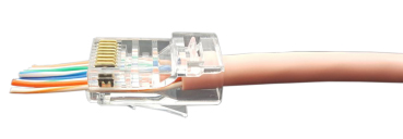 Hyperline PLEZ-8P8C-U-C6-100 Разъем легкой оконцовки RJ-45 (8P8C) под витую пару, категория 6 (50 µ"/ 50 микродюймов), универсальный (для одножильного и многожильного кабеля) (100 шт.) — фото