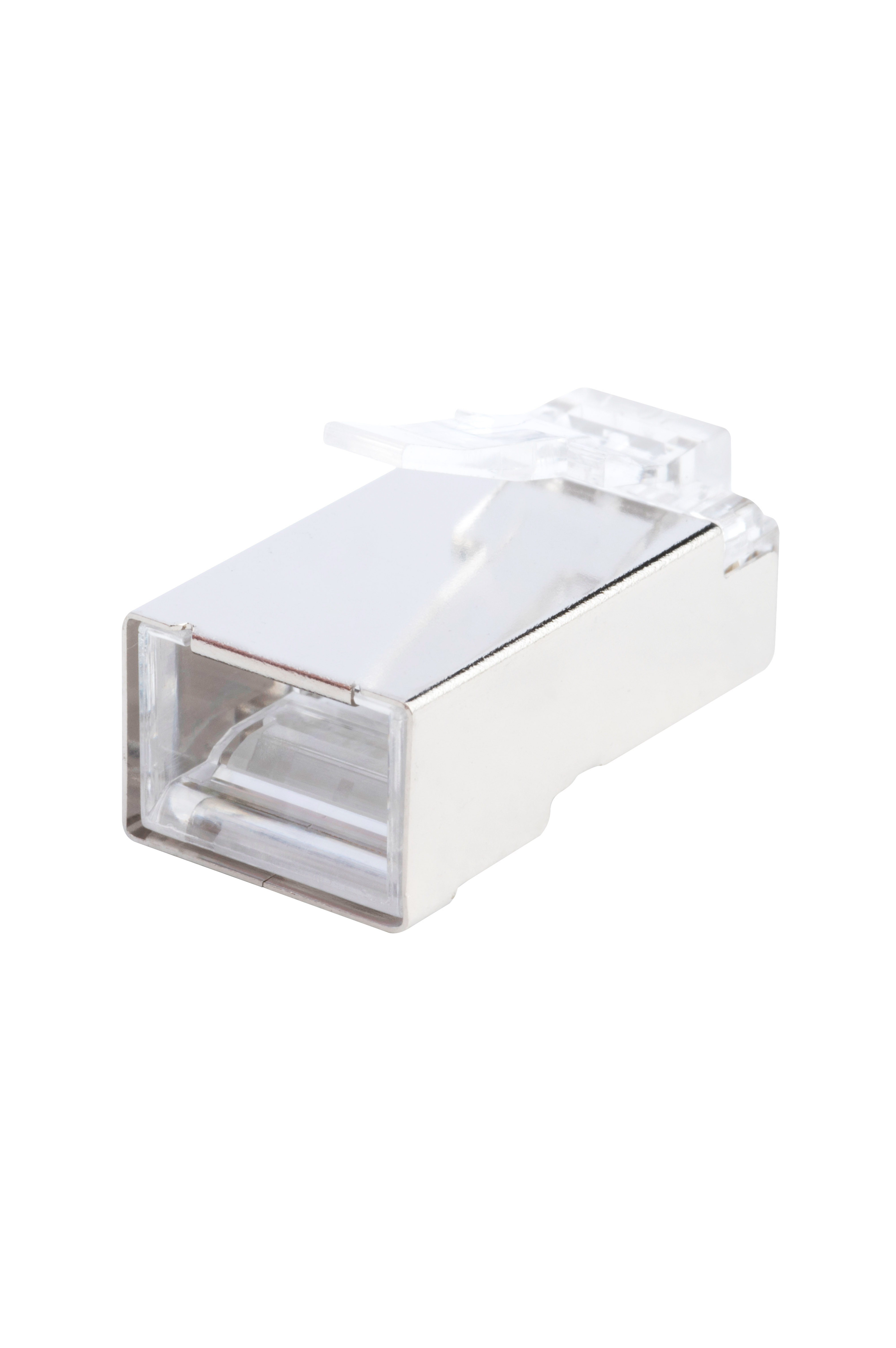 Hyperline PLUG-8P8C-U-C6-SH-100 Разъем RJ-45(8P8C) под витую пару, категория 6 (50 µ"/ 50 микродюймов), экранированный, универсальный (для одножильного и многожильного кабеля) (100 шт) — фото