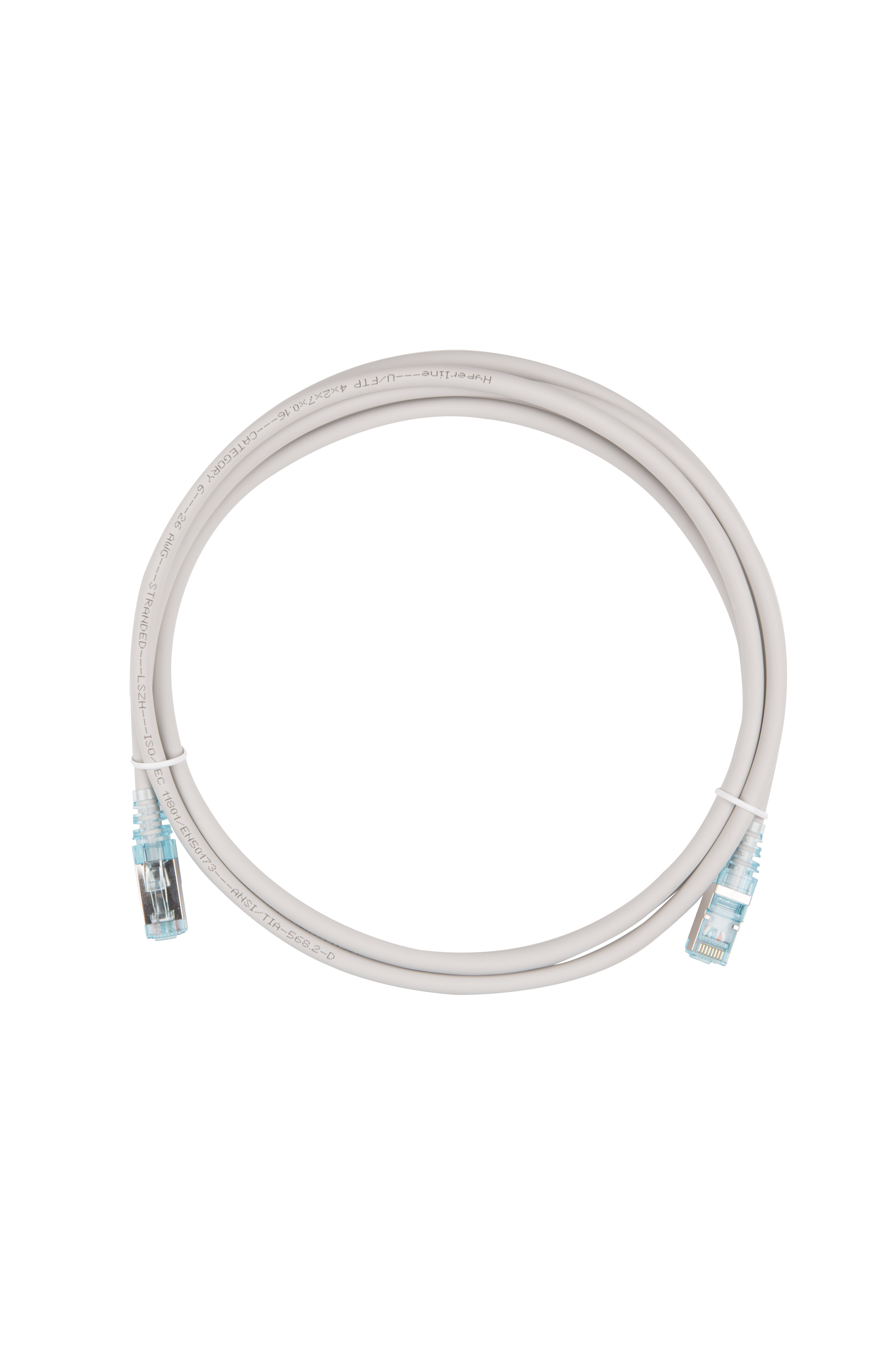 Hyperline PC-LPM-STP-RJ45-RJ45-C6-2M-LSZH-GY Патч-корд RJ-45/RJ-45, экранированный U/FTP, категория 6 (100% Fluke Component Tested), 26AWG, LSZH, 2 м, серый — фото
