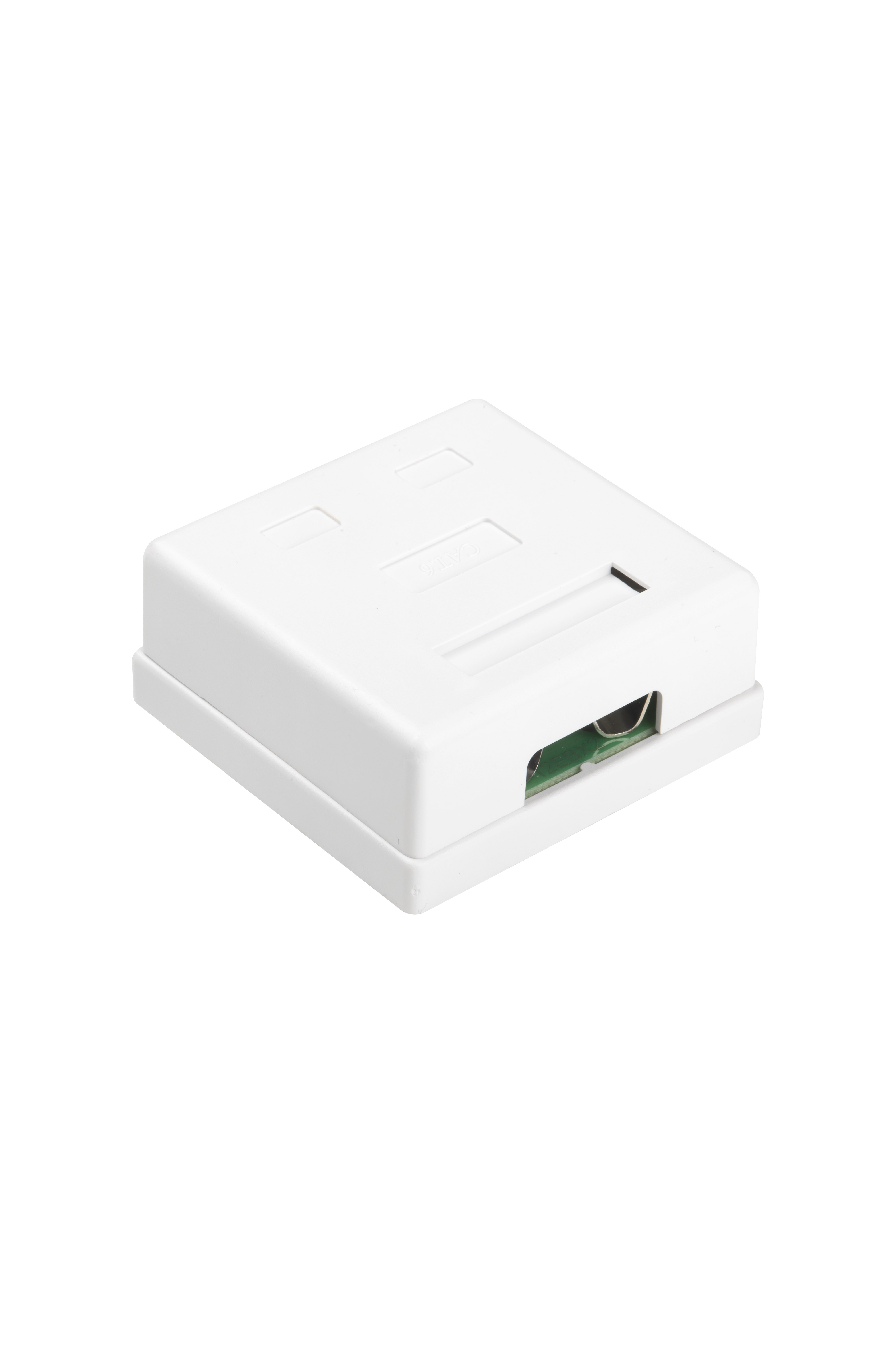 Hyperline SB1-2-8P8C-C6-SH-WH Розетка компьютерная RJ-45(8P8C), категория 6, экранированная, двойная, внешняя, Dual IDC — фото