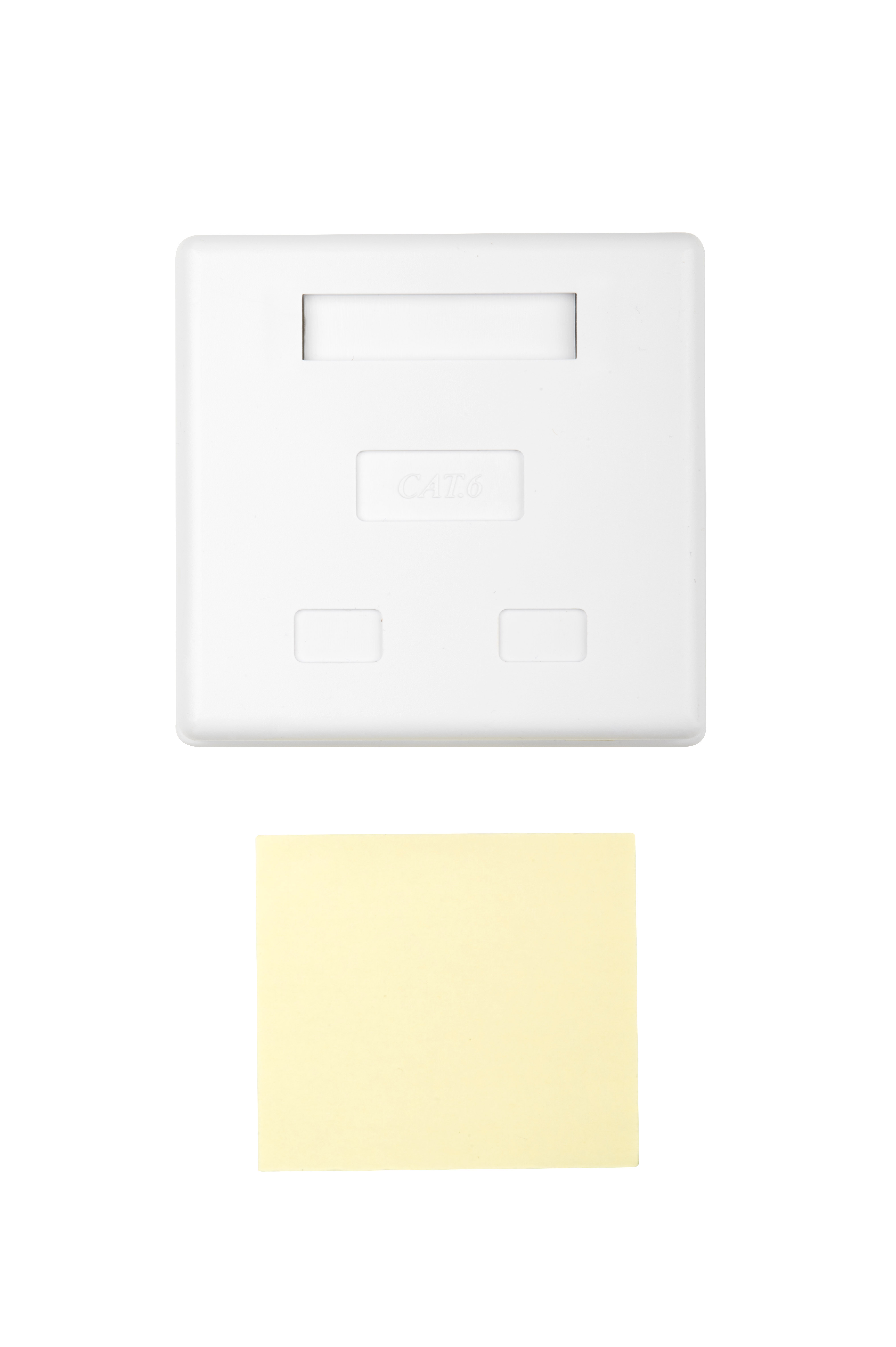 Hyperline SB1-2-8P8C-C6-SH-WH Розетка компьютерная RJ-45(8P8C), категория 6, экранированная, двойная, внешняя, Dual IDC — фото