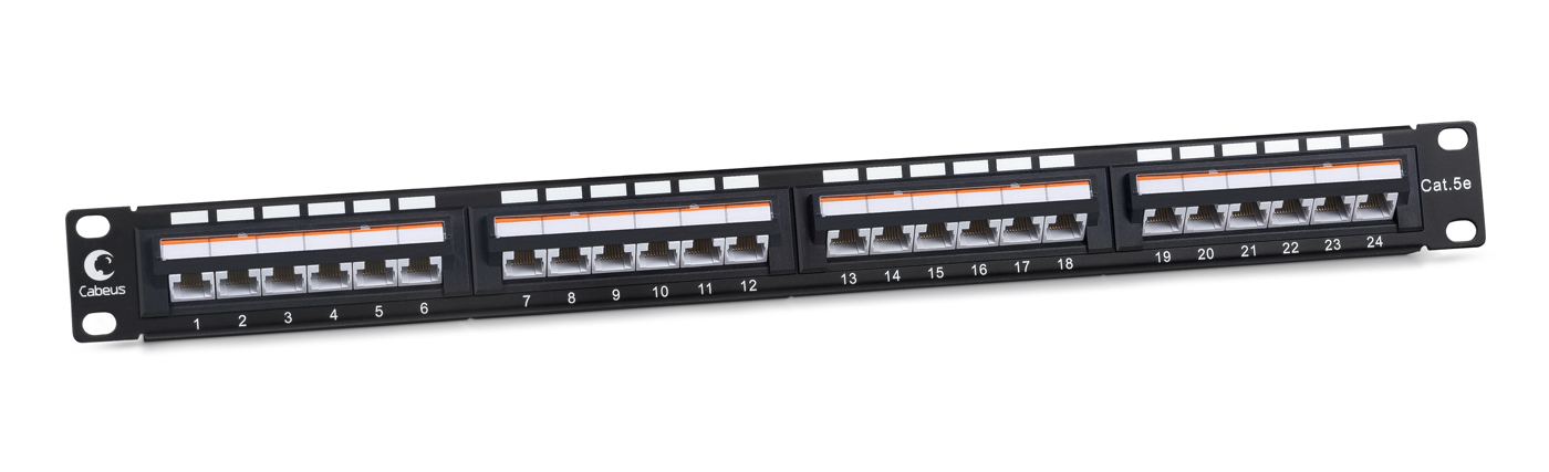 Патч-панель 19" 24 порта RJ-45 UTP 5e Cabeus PLAN-24-Cat.5e-Dual IDC неэкранированная