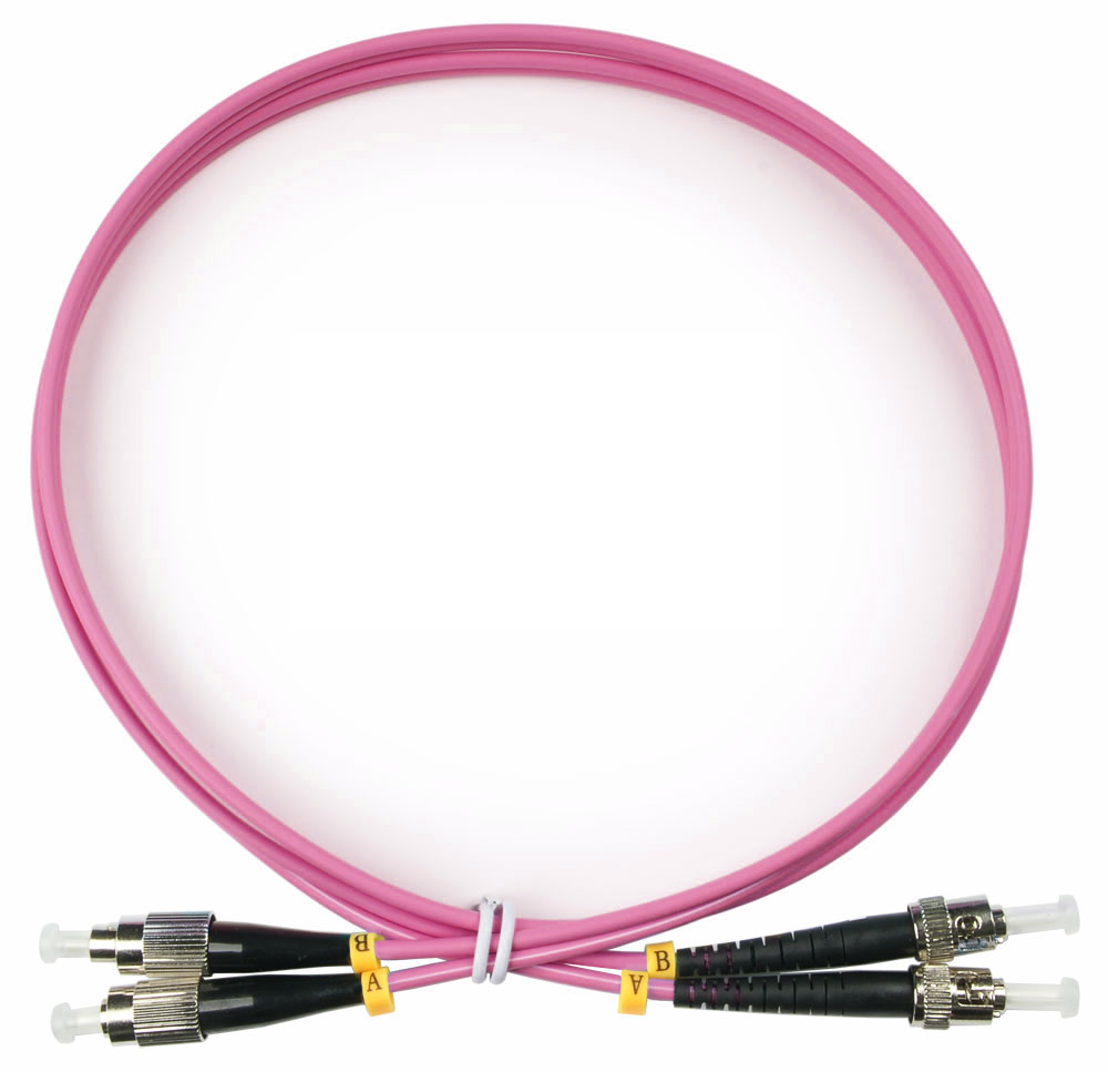 Оптический патч-корд duplex FC-ST 50/125 MM Cabeus FOP-50-OM4-FC-ST-1,5m 1.5 метра маджента LSZH