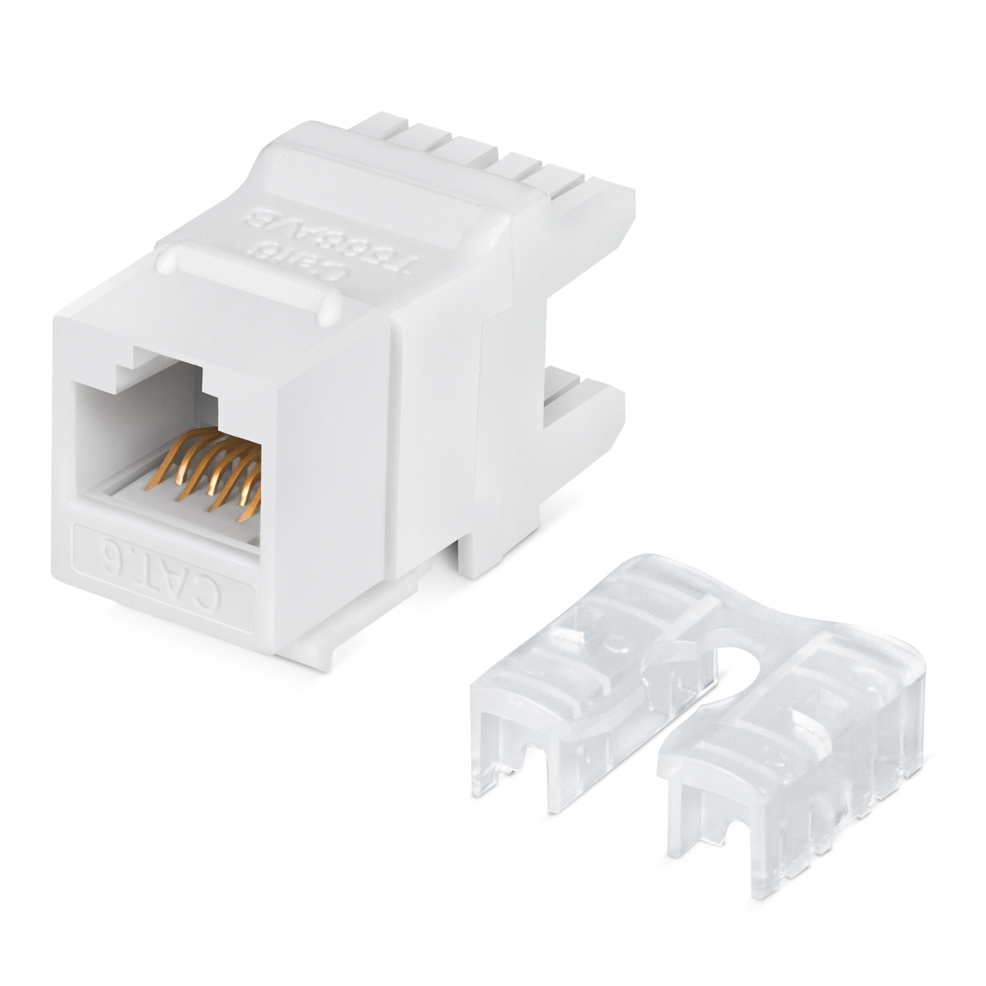 Cabeus KJ-RJ45-Cat.6-180 Degree Вставка Keystone Jack RJ-45(8P8C), 180 градусов, категория 6, Dual IDC (110&amp;Krone type), белая