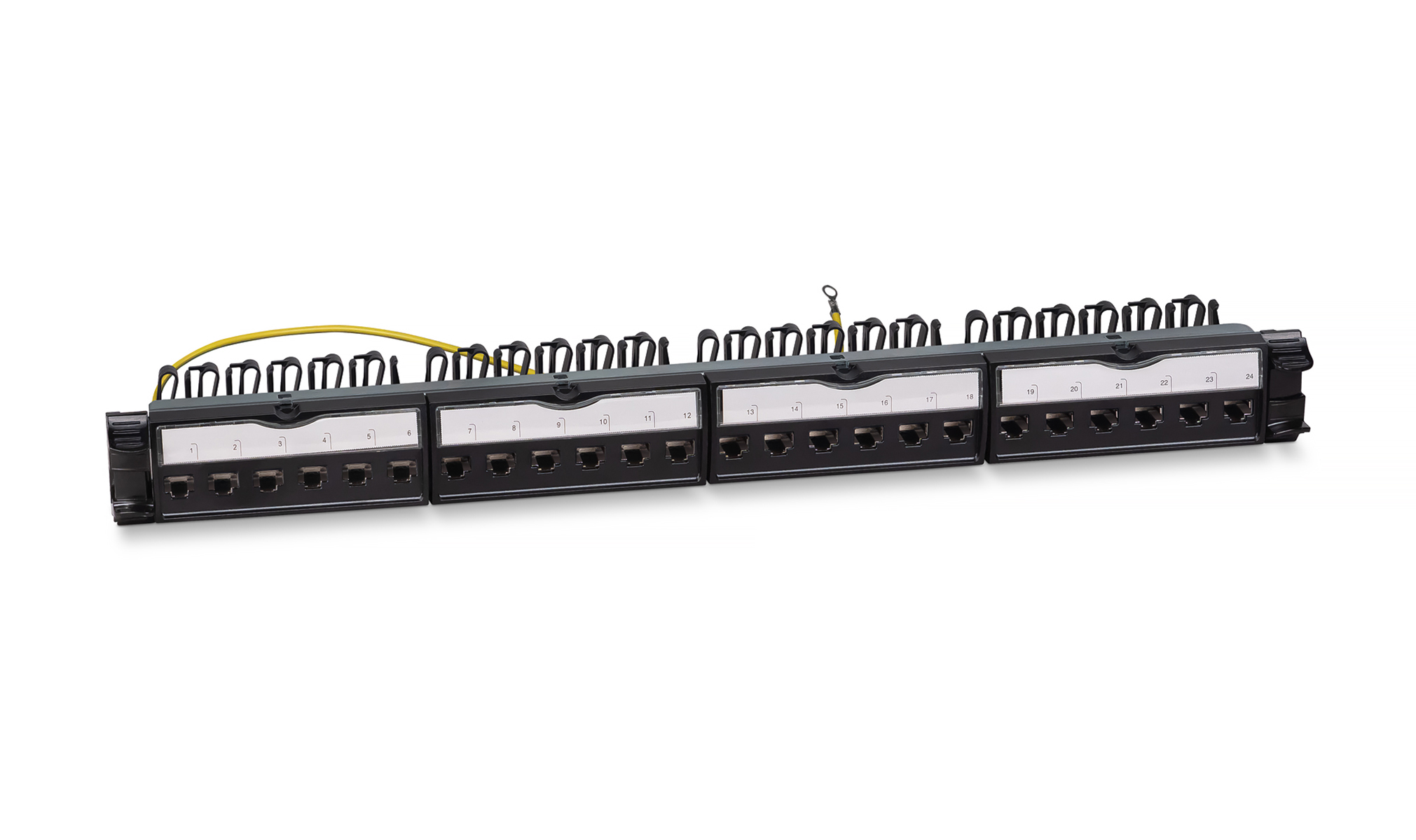 Патч-панель 19" 24 порта RJ-45 FTP 6a Cabeus PL-24-KJ-RJ45-Cat.6a-SH-180T экранированная