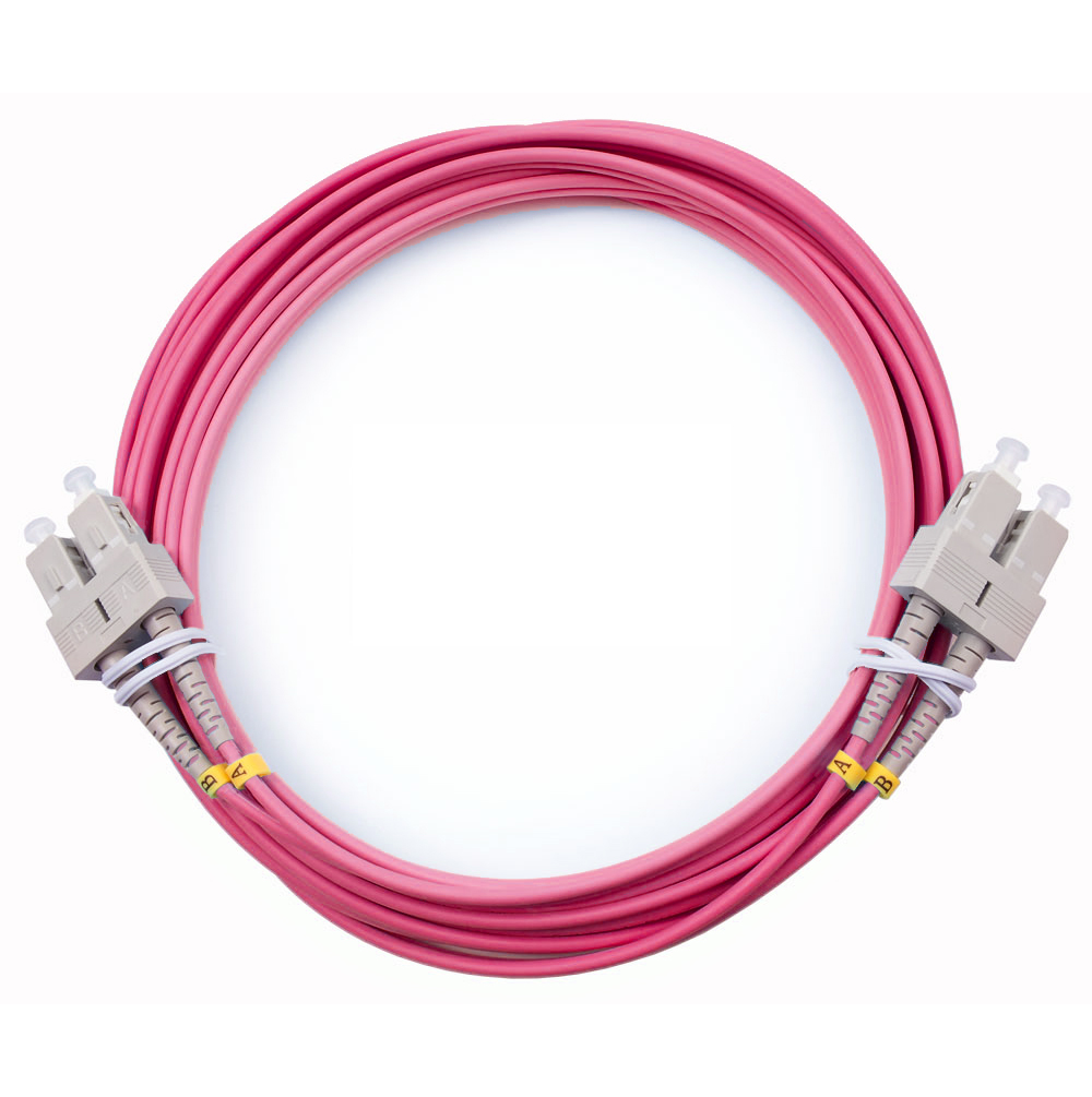 Оптический патч-корд duplex SC-SC 50/125 MM Cabeus FOP-50-OM4-SC-SC-5m 5 метров маджента LSZH