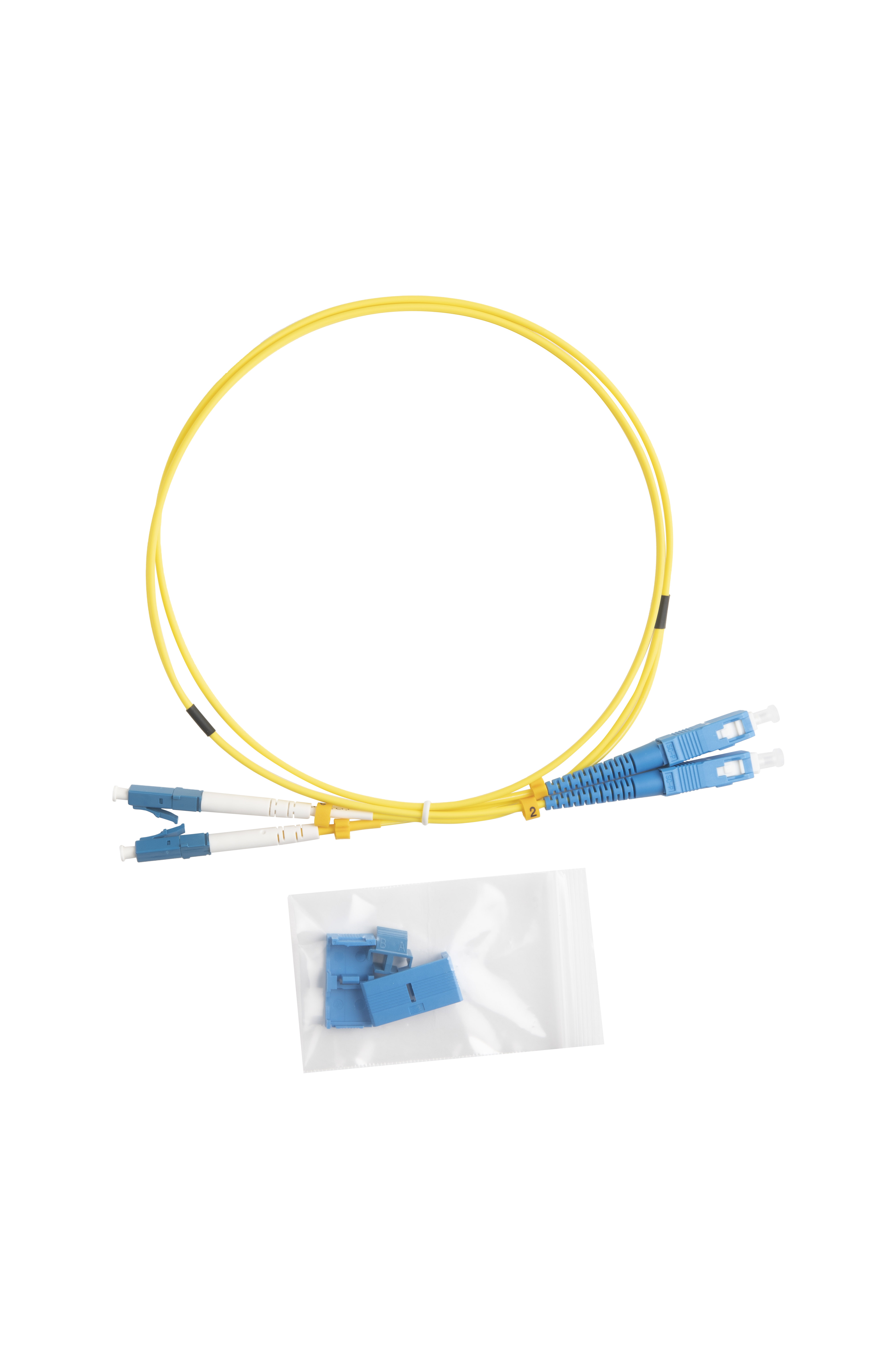 Hyperline FC-D2-9-LC/UR-SC/UR-H-1M-LSZH-YL Патч-корд волоконно-оптический (шнур) SM 9/125 (OS2), LC/UPC-SC/UPC, 2.0 мм, duplex, LSZH, 1 м — фото