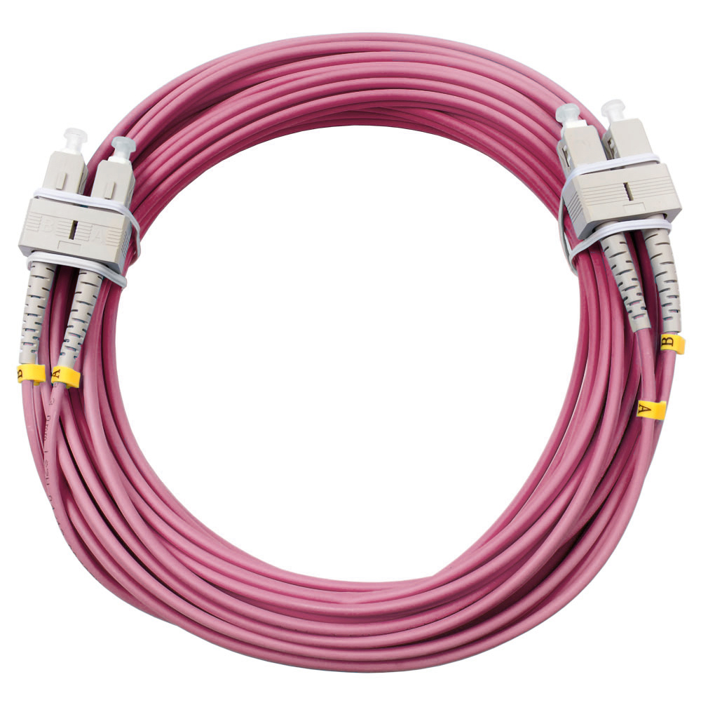 Оптический патч-корд duplex SC-SC 50/125 MM Cabeus FOP-50-OM4-SC-SC-15m 15 метров маджента LSZH