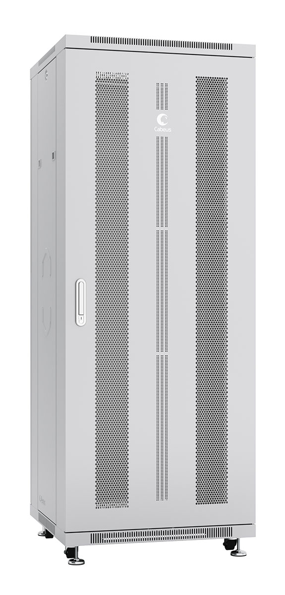 Cabeus ND-05C-32U60/100 Шкаф монтажный телекоммуникационный 19" напольный для распределительного и серверного оборудования 32U 600x1000x1610mm (ШхГхВ) передняя и задняя перфорированные двери, ручка с замком, цвет серый (RAL 7035)
