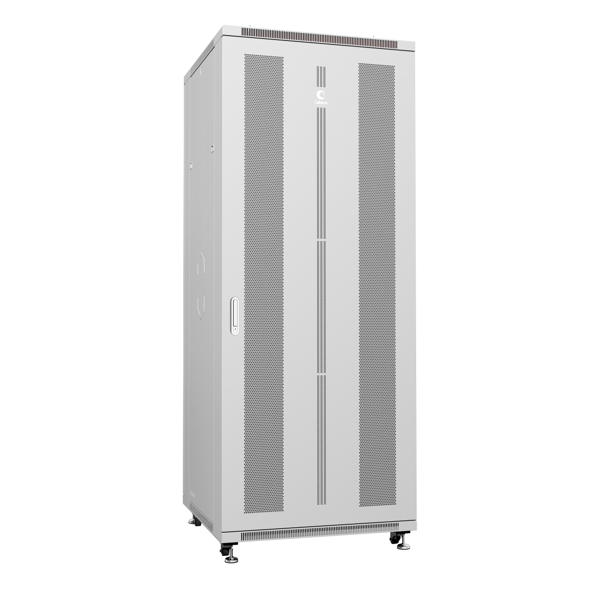 Cabeus ND-05C-42U80/100 Шкаф монтажный телекоммуникационный 19" напольный для распределительного и серверного оборудования 42U 800x1000x2055mm (ШхГхВ) передняя и задняя перфорированные двери, ручка с замком, цвет серый (RAL 7035)