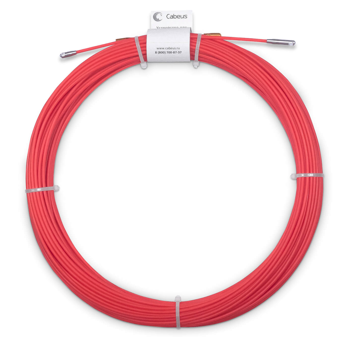 Cabeus Pull-S-3,5-60m Устройство для протяжки кабеля мини УЗК в бухте, 60м (стальной пруток в полиэтиленовой оболочке, диаметр 3,5 мм) — фото