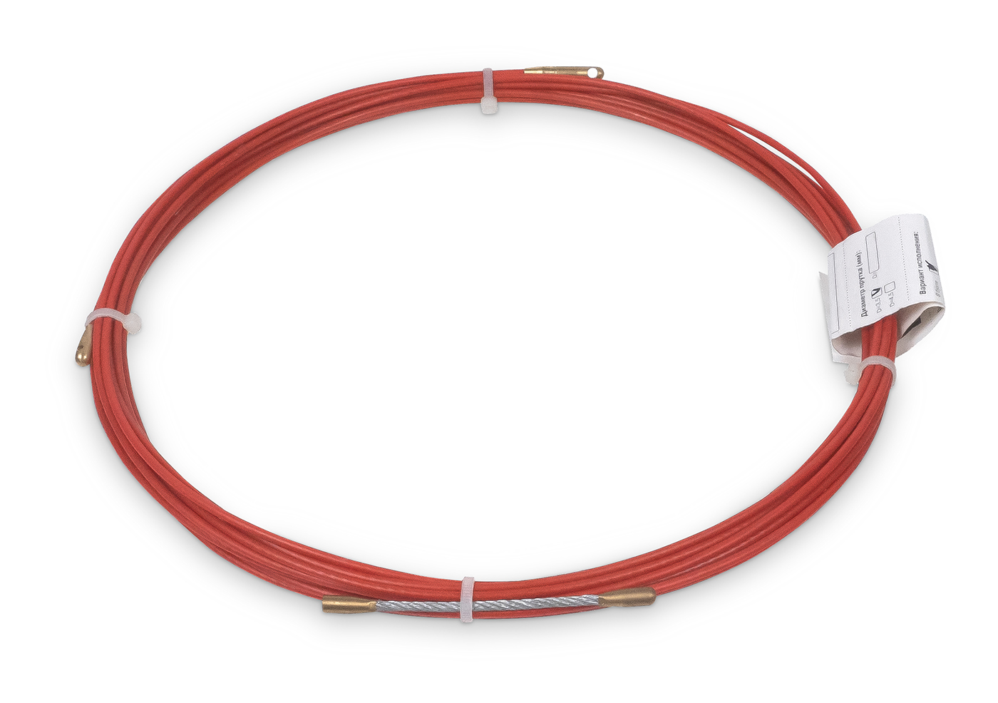 Cabeus Pull-S-3,5-60m Устройство для протяжки кабеля мини УЗК в бухте, 60м (стальной пруток в полиэтиленовой оболочке, диаметр 3,5 мм) — фото