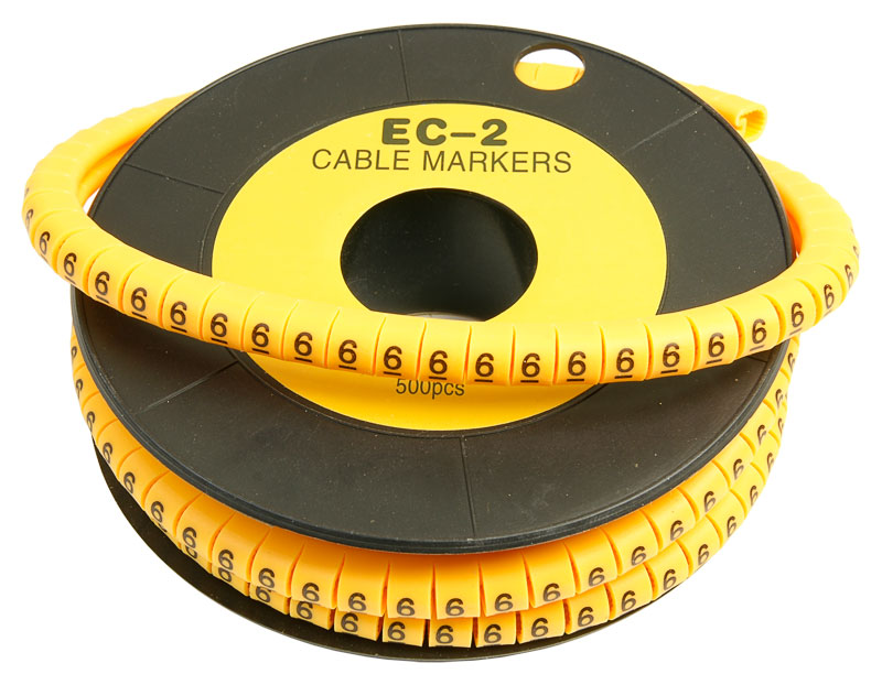 Cabeus EC-2-6 Маркер для кабеля д.7.4мм, цифра 6
