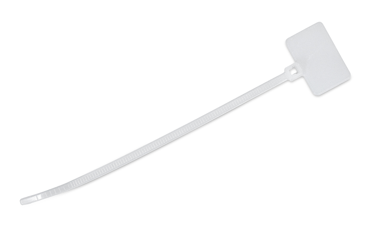 Cabeus GTM-110 Стяжка нейлоновая неоткрывающаяся, безгалогенная (halogen free), 110x2.5мм, с площадкой для маркера (100 шт)