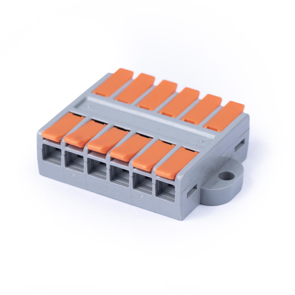 Cabeus MX662-6R Клемма соединительная универсальная проходная 6 полюсов с рычагом 0,5-6,0 (1шт) — фото