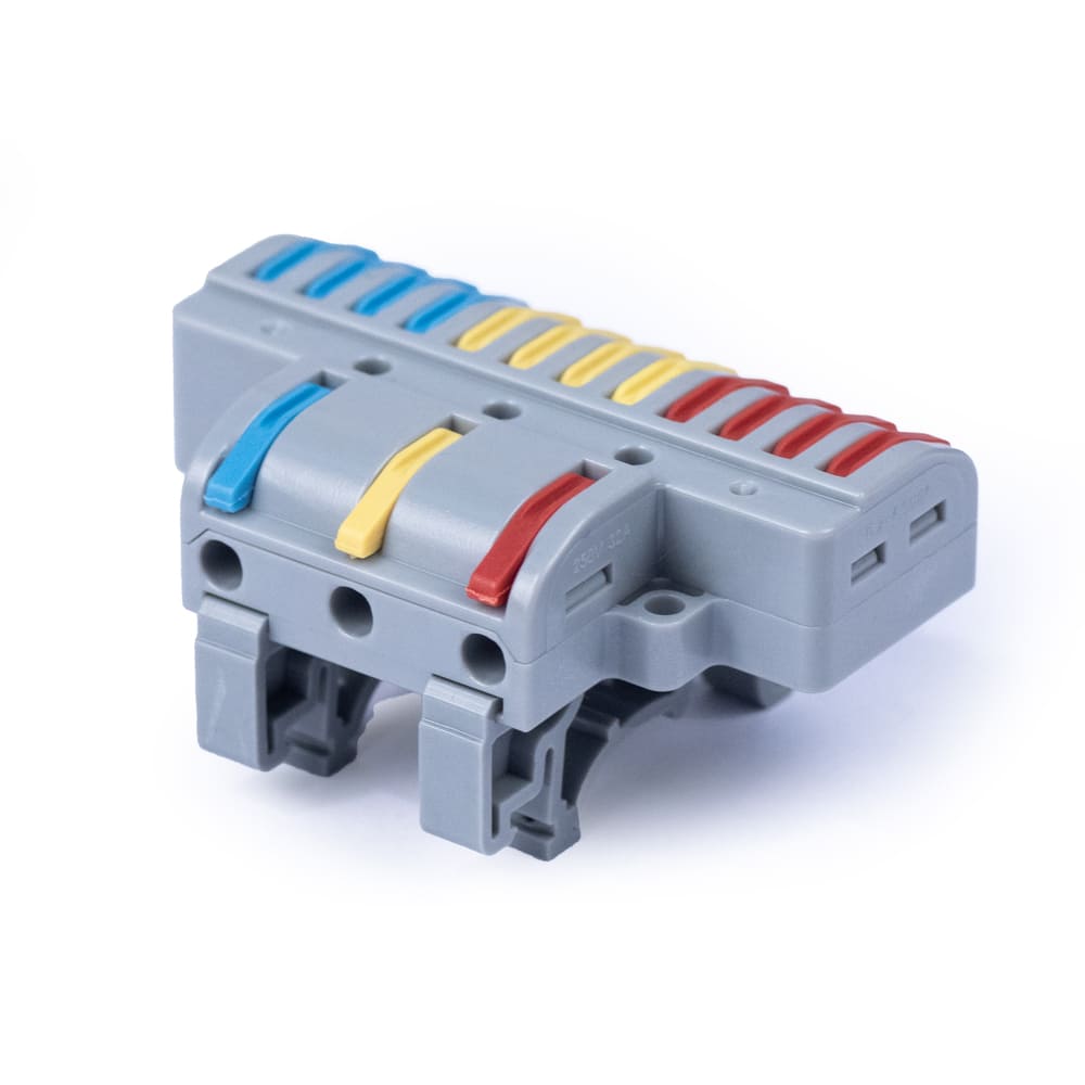 Cabeus MX3-12D Клемма соединительная универсальная проходная 3-12 полюса с рычагом на DIN-рейку 0,08-2,5/4,0 (1шт) — фото