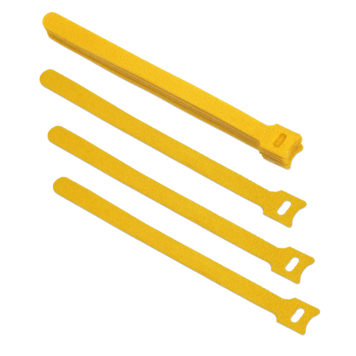 Cabeus CLAMP-210-YL Хомут для кабеля, липучка с мягкой застежкой, 210x14 мм, желтый (10 шт.) — фото