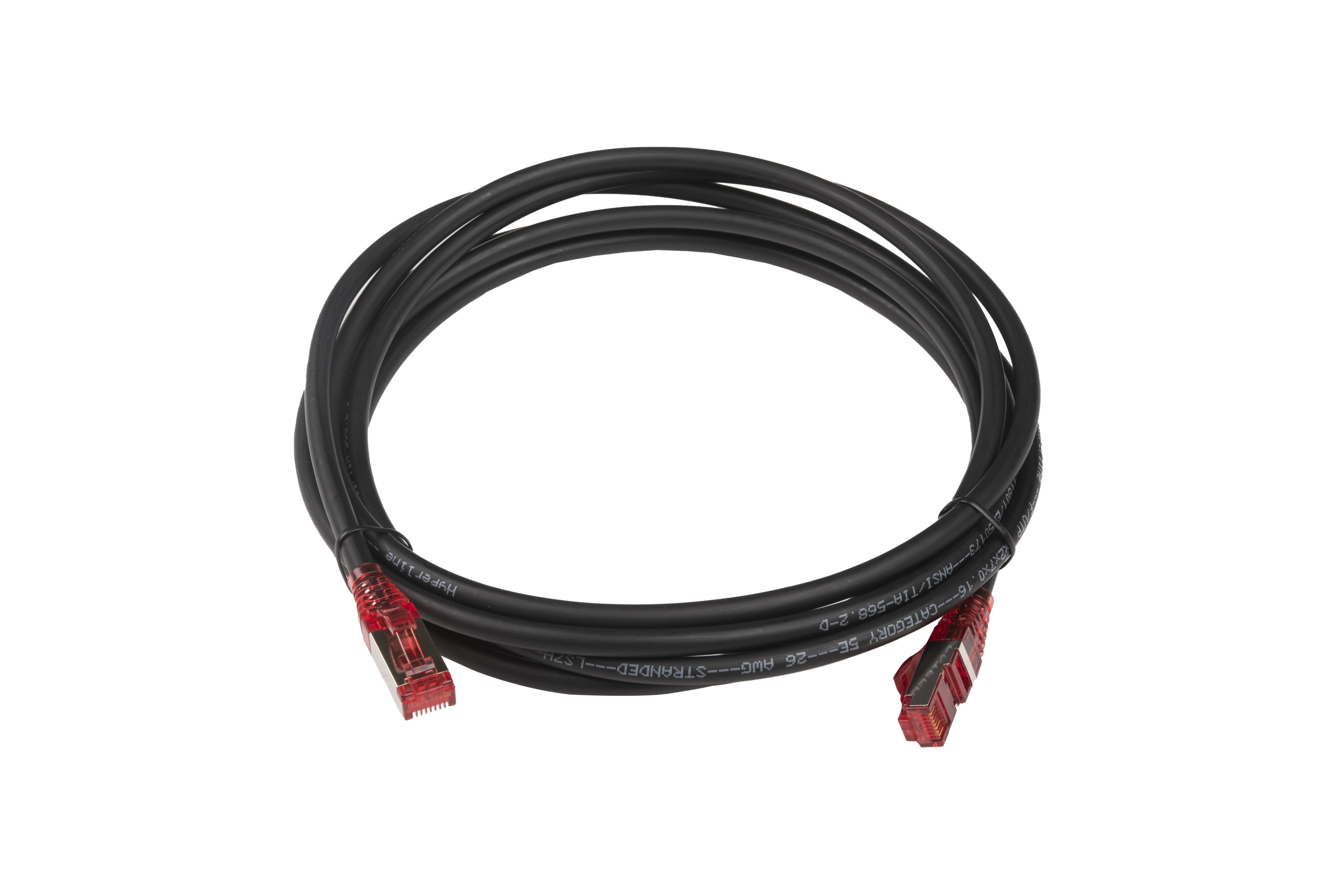 Hyperline PC-LPM-STP-RJ45-RJ45-C5e-3M-LSZH-BK Патч-корд RJ-45/RJ-45, экранированный F/UTP, категория 5e (100% Fluke Component Tested), 26AWG, LSZH, 3 м, черный — фото