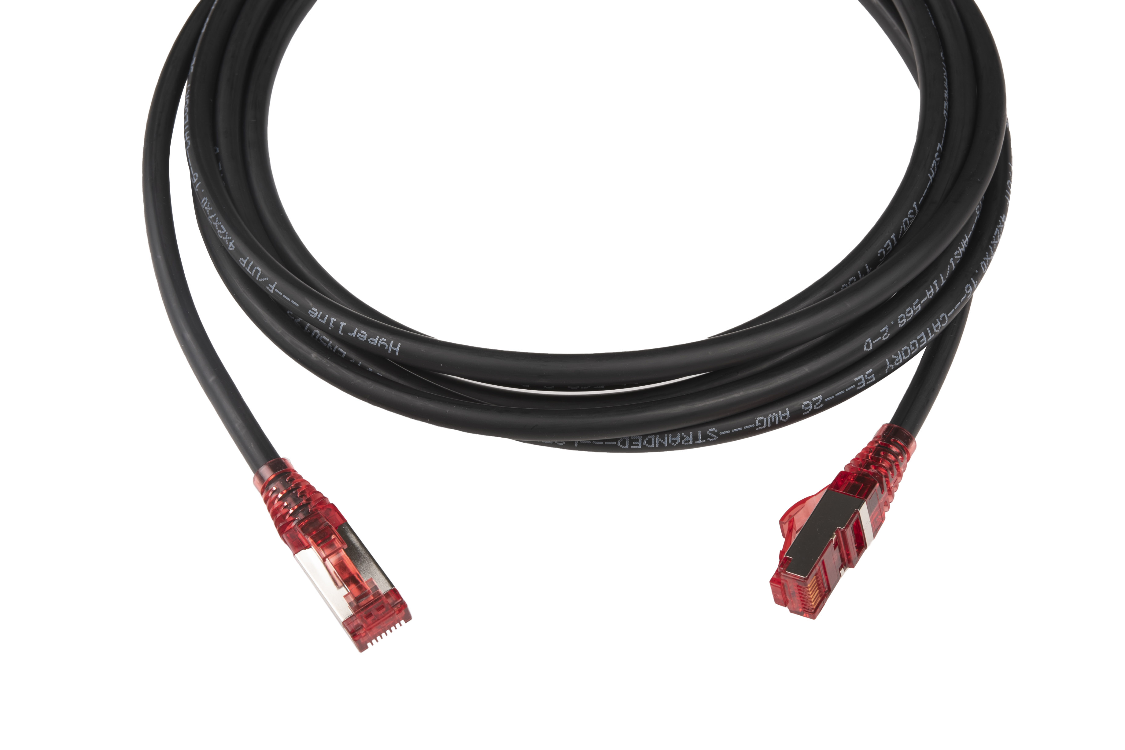 Hyperline PC-LPM-STP-RJ45-RJ45-C5e-3M-LSZH-BK Патч-корд RJ-45/RJ-45, экранированный F/UTP, категория 5e (100% Fluke Component Tested), 26AWG, LSZH, 3 м, черный — фото