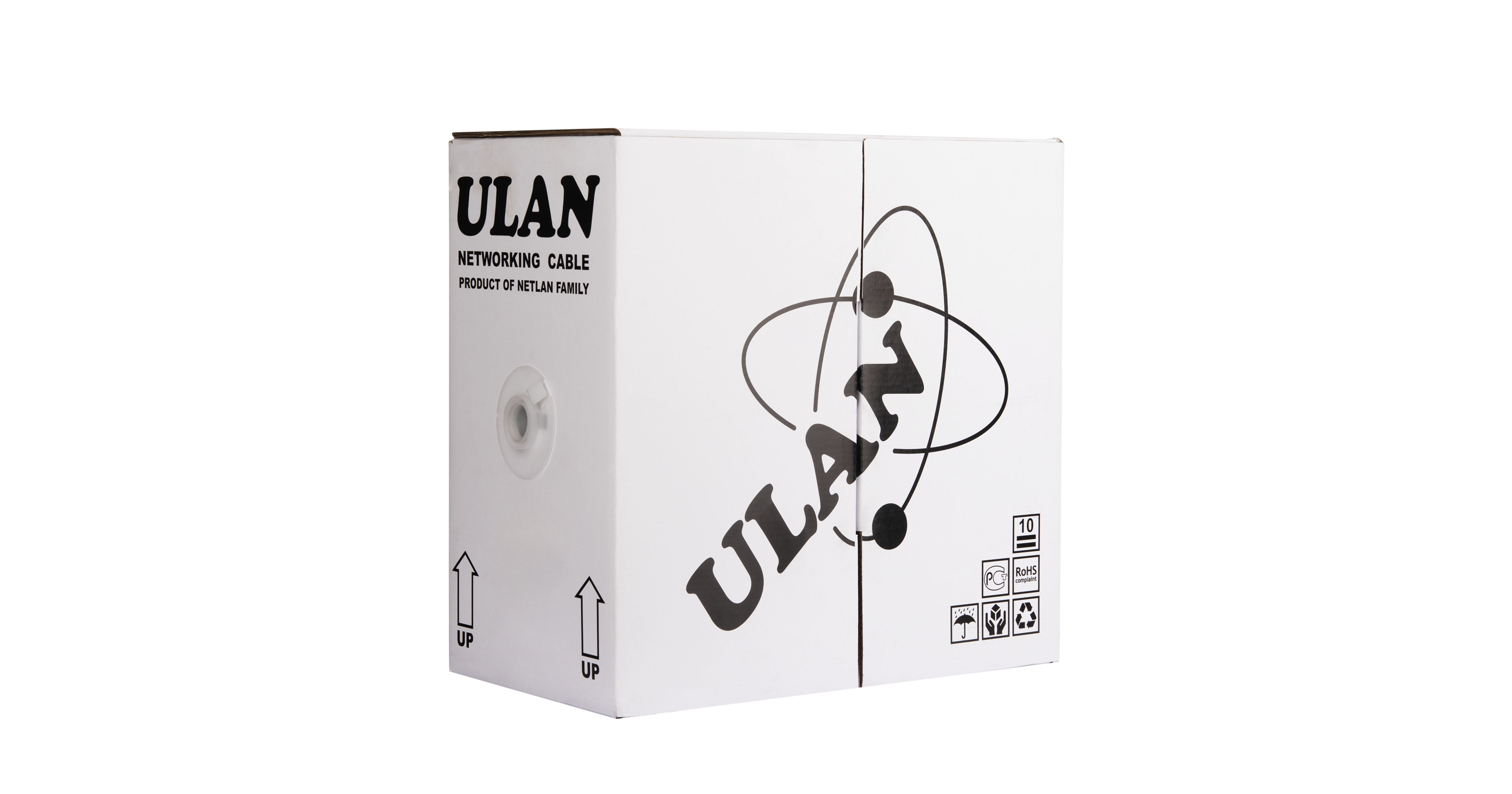 Кабель ULAN U/UTP 4 пары, Кат.5e (Класс D), 100МГц, одножильный, BC (чистая медь), поливинилхлорид, серый, 305м - гарантия: 1 год