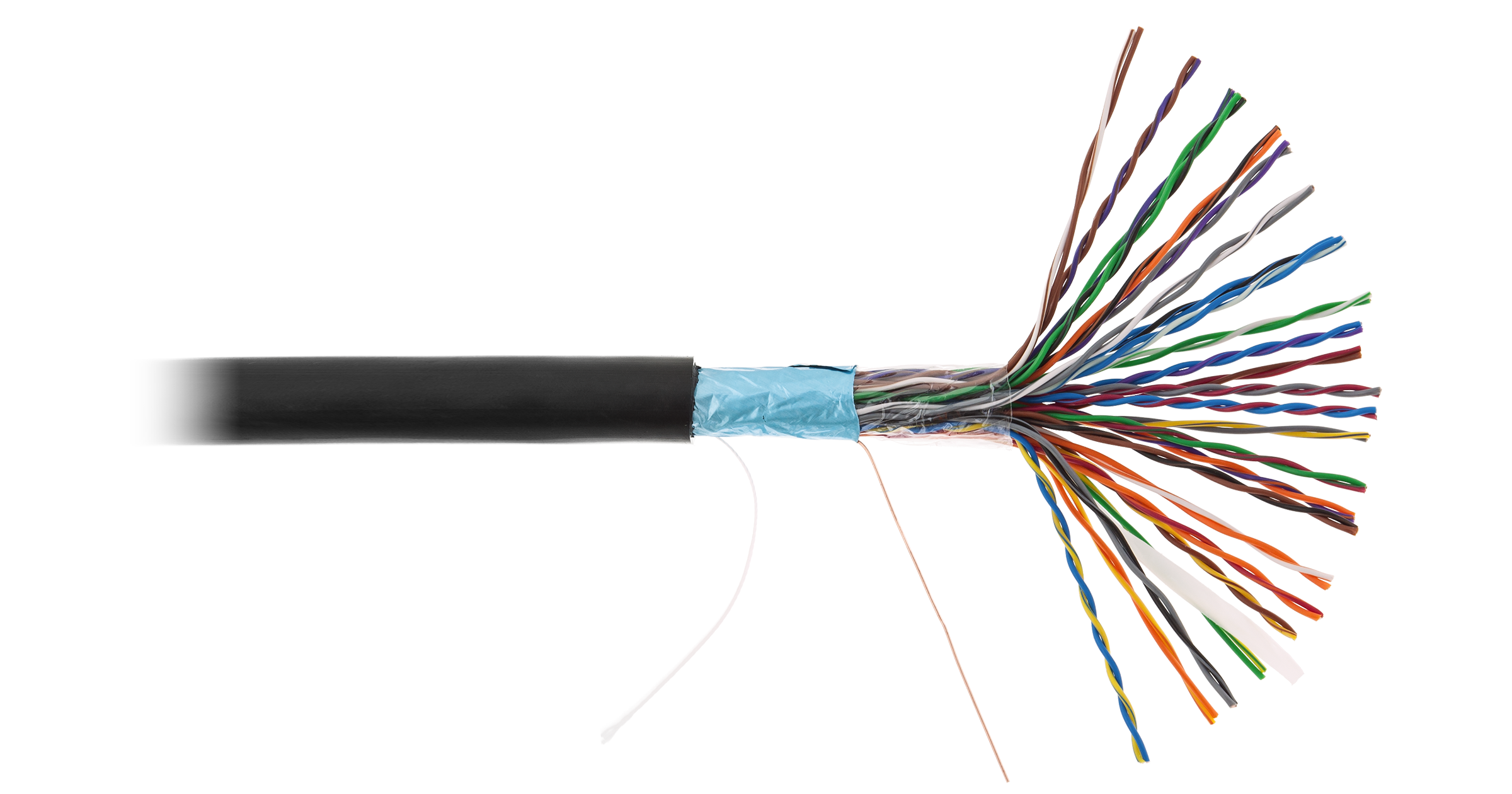 Кабель NETLAN F/UTP 25 пар, Кат.5 (Класс D), 100МГц, одножильный, BC (чистая медь), полиэтилен, внешний, до -40C, черный, 305м - гарантия 1 год — фото