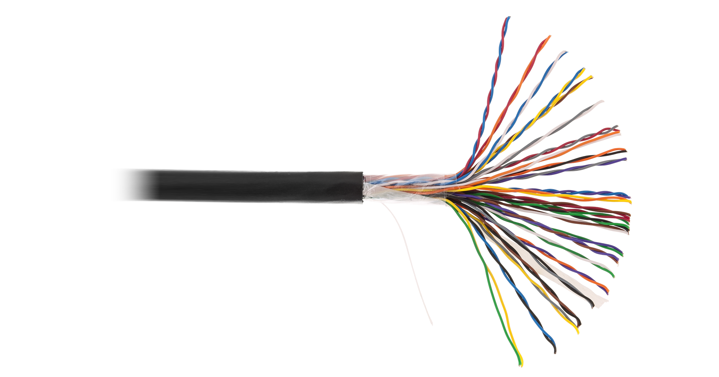 Кабель NETLAN U/UTP 25 пар, Кат.5 (Класс D), 100МГц, одножильный, BC (чистая медь), полиэтилен, внешний, до -40C, черный, 305м - гарантия 1 год — фото