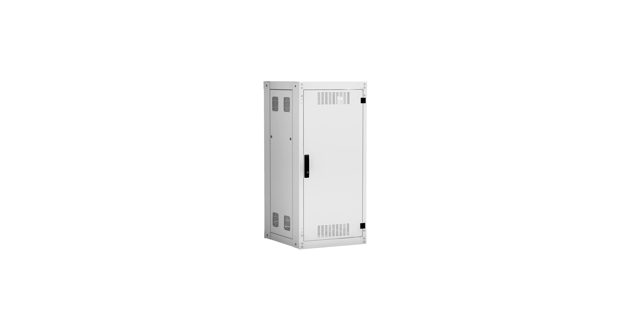 Напольный шкаф NETLAN 19", 24U, металлическая дверь, цельнометаллические стенки, Ш600хВ1196хГ600мм, в разобранном виде, серый — фото