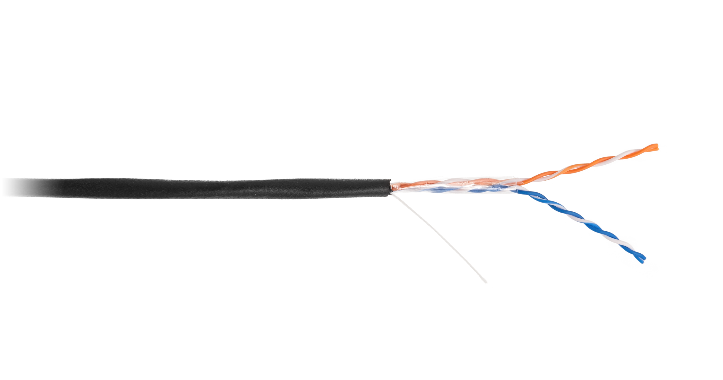 Кабель NETLAN U/UTP 2 пары, Кат.5 (Класс D), 100МГц, одножильный, BC (чистая медь), полиэтилен, внешний, до -40C, черный, 305м - гарантия 1 год — фото