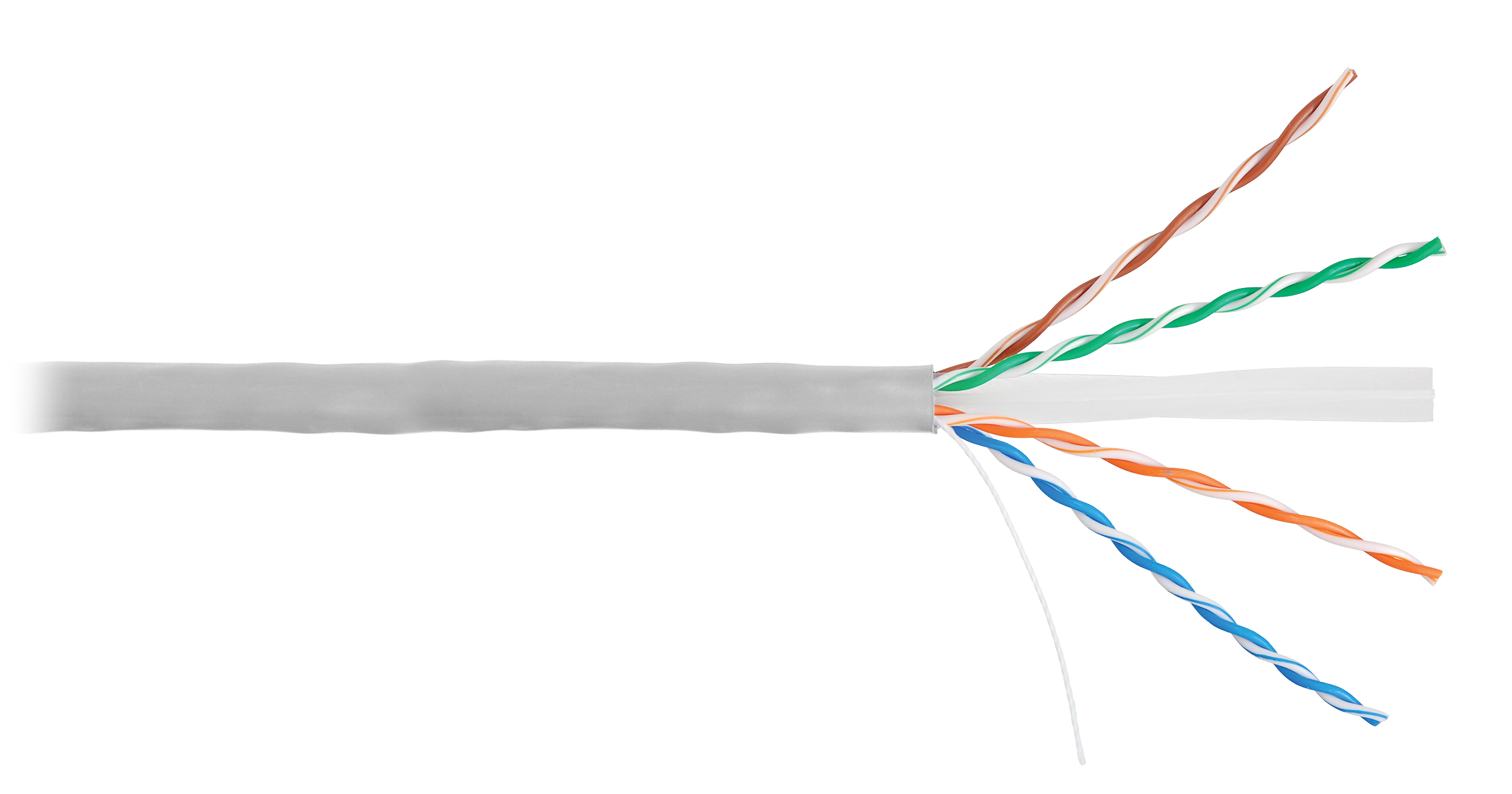 Кабель NETLAN U/UTP 4 пары, Кат.6 (Класс E), 250МГц, одножильный, BC (чистая медь), поливинилхлорид, серый, 305м - гарантия 1 год — фото