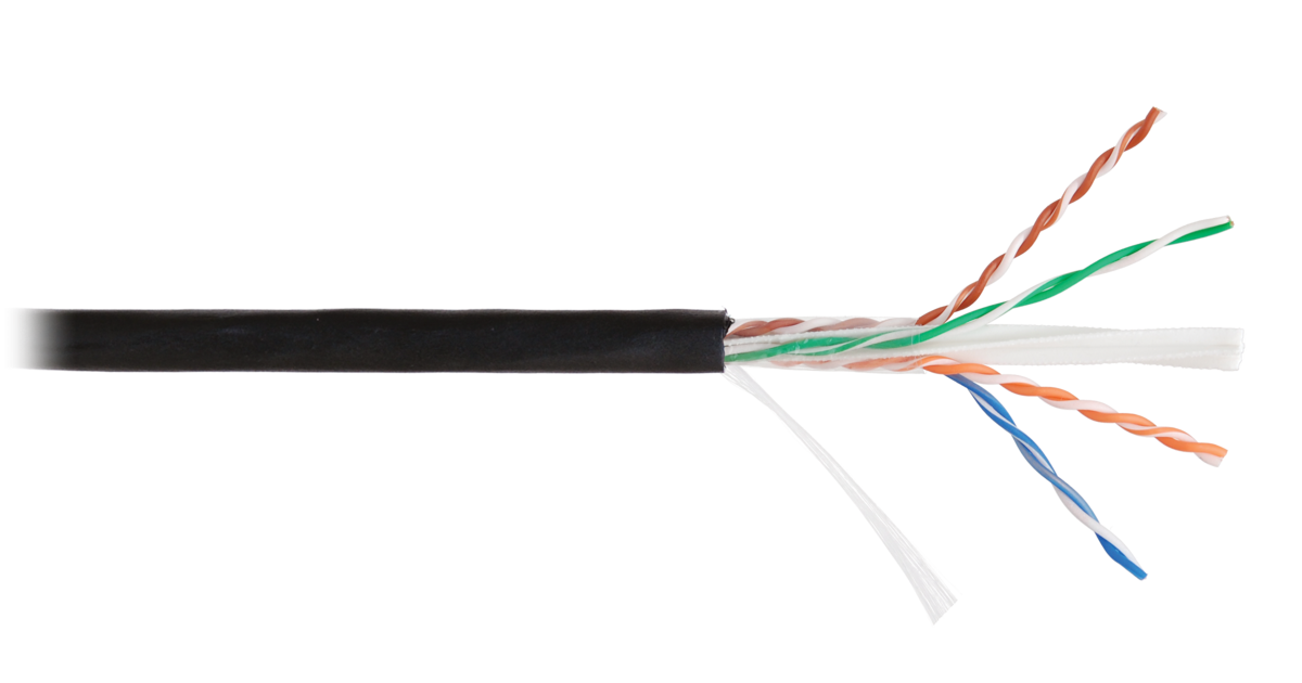 Кабель NETLAN U/UTP 4 пары, Кат.6 (Класс E), 250МГц, одножильный, BC (чистая медь), полиэтилен, внешний, до -40C, черный, 305м - гарантия 1 год — фото