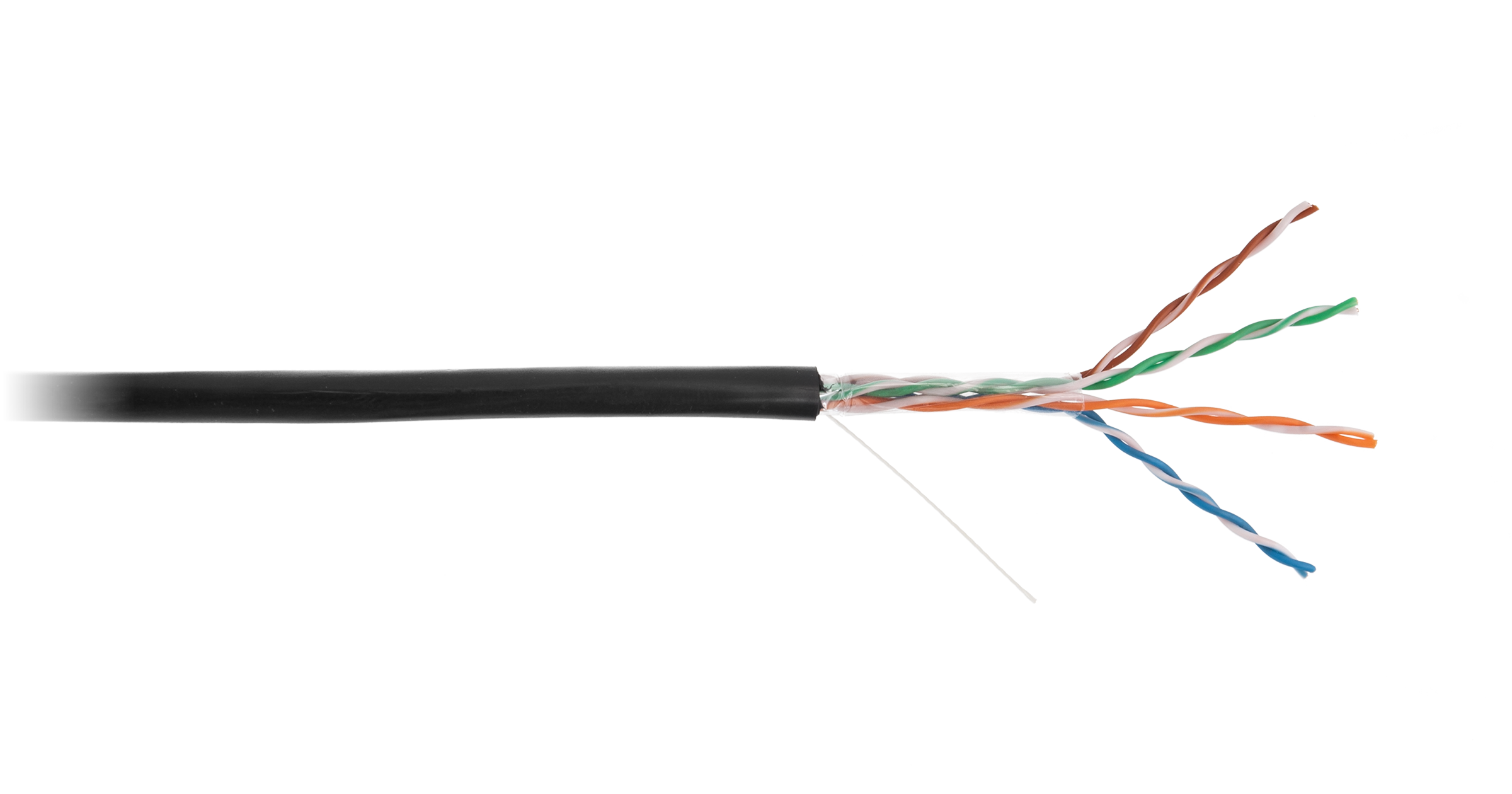 Кабель NETLAN U/UTP 4 пары, Кат.5e (Класс D), 100МГц, одножильный, BC (чистая медь), полиэтилен, внешний, до -40C, черный, 305м - гарантия 1 год — фото