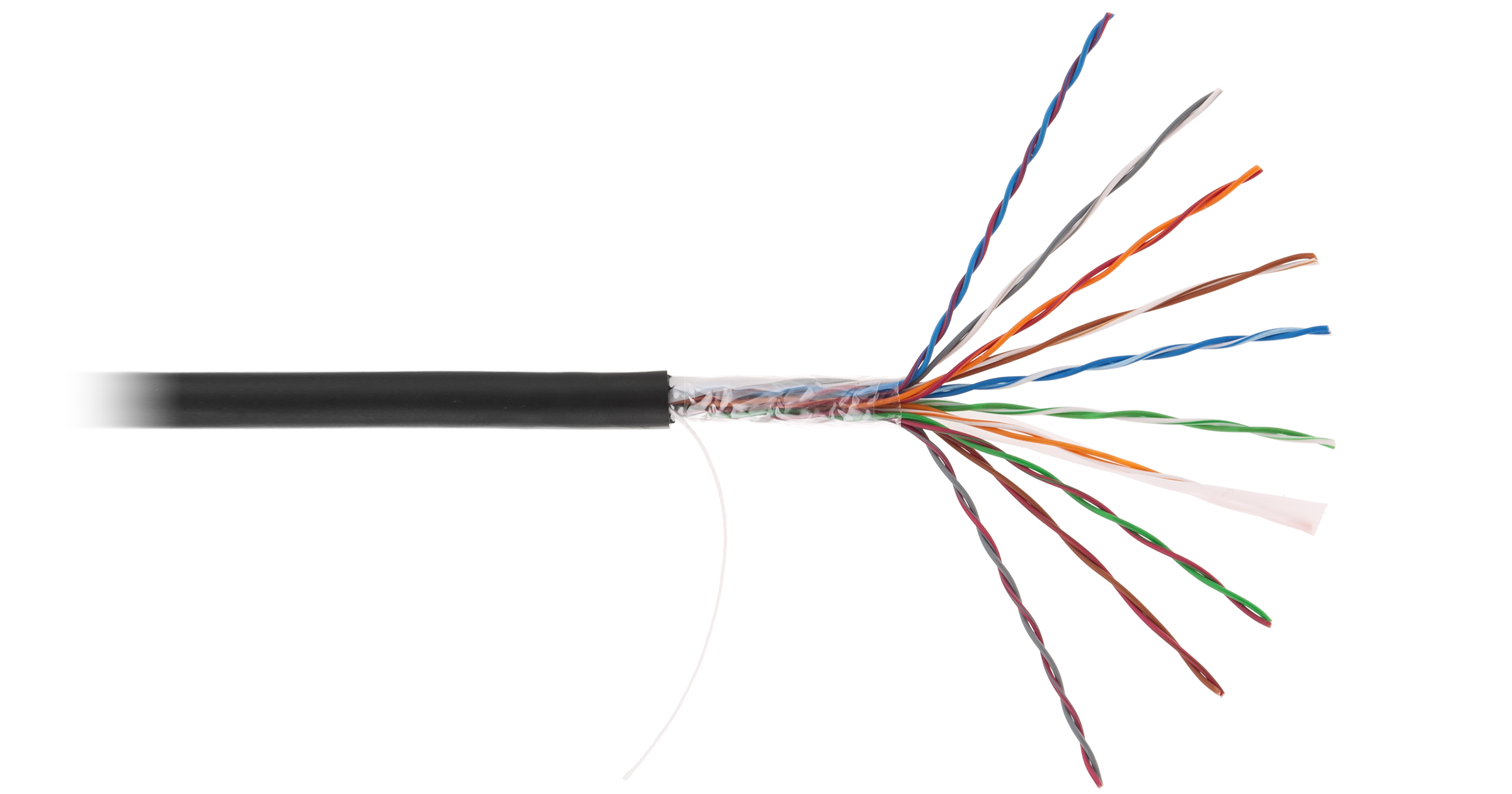 Кабель NETLAN U/UTP 10 пар, Кат.5 (Класс D), 100МГц, одножильный, BC (чистая медь), полиэтилен, внешний, до -40C, черный, 305м - гарантия 1 год — фото
