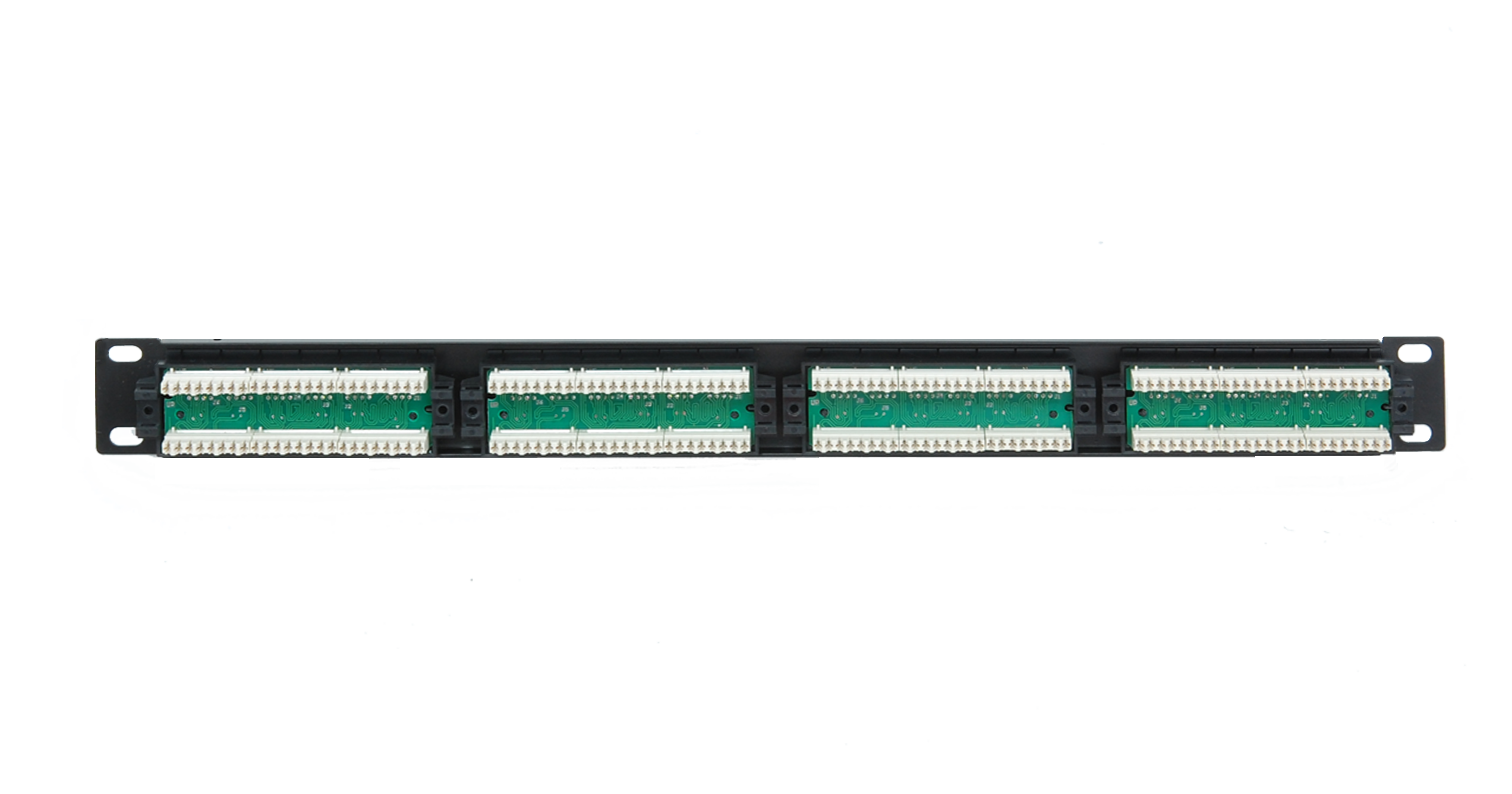 Коммутационная панель ULAN 19", 1U, 24 порта, Кат.5e (Класс D), 100МГц, RJ45/8P8C, 110, T568A/B, неэкранированная, черная — фото