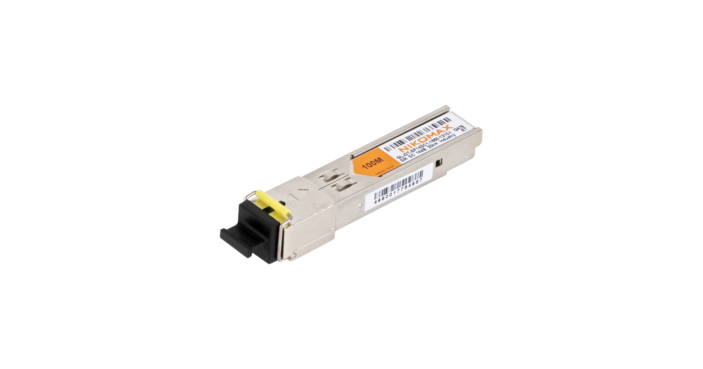 Модуль NIKOMAX SFP, 100/155 Мбит/с, WDM, 1 ОВ, SM, 1xSC, Tx:1550/Rx:1310 нм, DDM, 14 дБ (до 20 км), -40 +85 °С — фото