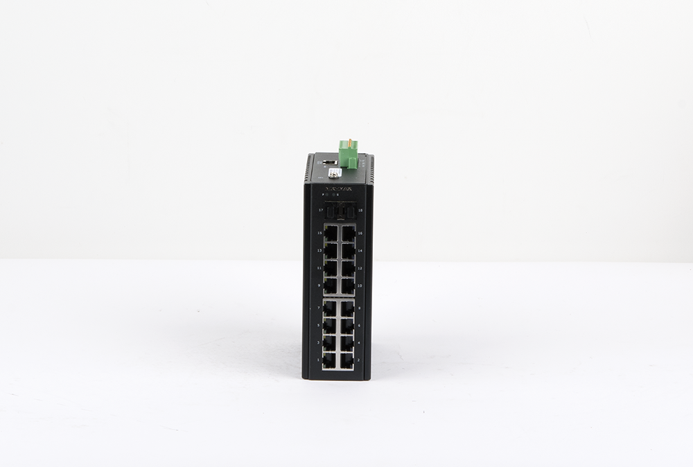 Управляемый промышленный L2+ коммутатор NIKOMAX, 16*10/100/1000Мбит/с PoE (af/at), 2*1/2.5/10Гбит/с SFP+, Крепление на DIN-рейку, 2*ввода питания, питание 44-57В (блок питания 240Вт поставляется отдельно), -40С +75С. — фото