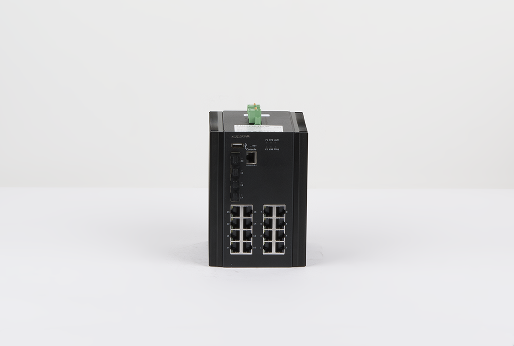 Управляемый промышленный L3 коммутатор NIKOMAX, 16*10/100/1000Мбит/с PoE (af/at/BT) из которых 4 порта PoE BT, 4*1/2.5/10Гбит/с SFP+, Крепление на DIN-рейку, 2*ввода питания, питание 44-57В (блок питания 370Вт поставляется отдельно), -40С +80С. — фото