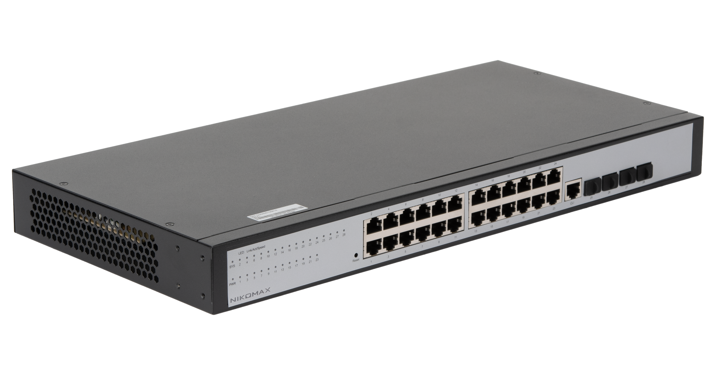 Управляемый коммутатор L2 NIKOMAX 24 Base-T 10/100/1000Mb/s портов, 4 SFP 1000Mb/s, 1 Console. 1U 19'', 220V — фото