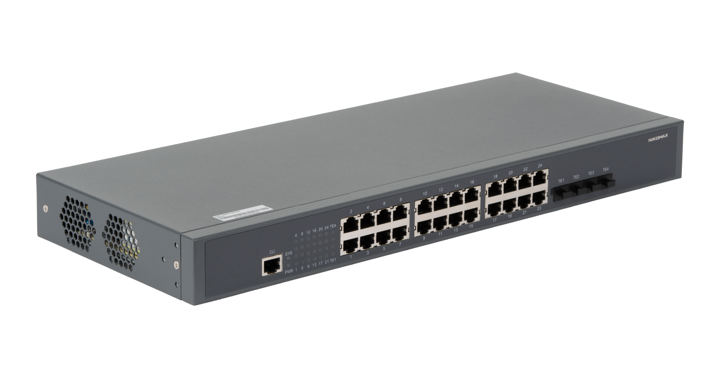 Управляемый коммутатор L3 NIKOMAX 24 BASE-T 1000Mb/s портов, 4 1/10G SFP+, 1 Console. 1U 19", 220V — фото
