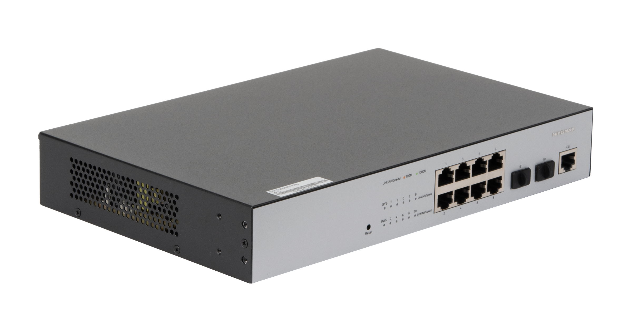 Управляемый коммутатор L2 NIKOMAX 8 Base-T 10/100/1000Mb/s портов, 2 SFP 1000Mb/s, 1 Console. 1U 19'', 220V — фото