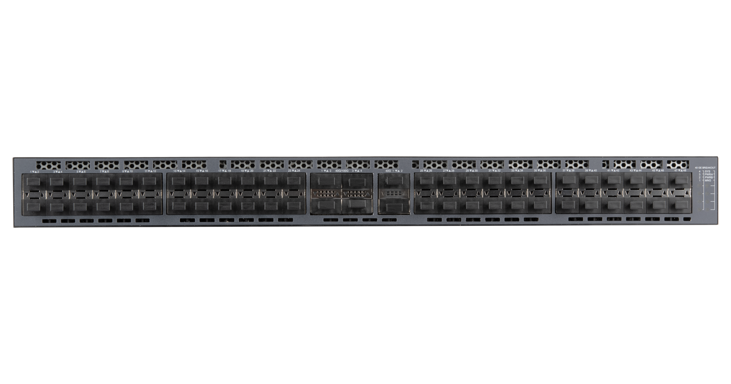 Управляемый коммутатор уровня ядра сети NIKOMAX, L3, 48*10 Гбит/с SFP+, 2*40 Гбит/с QSFP+, 4*40/100 Гбит/с QSFP28, 1 RJ45 консольный порт, 1 MGMT, 2*Блока питания hot-swap AC 220В — фото